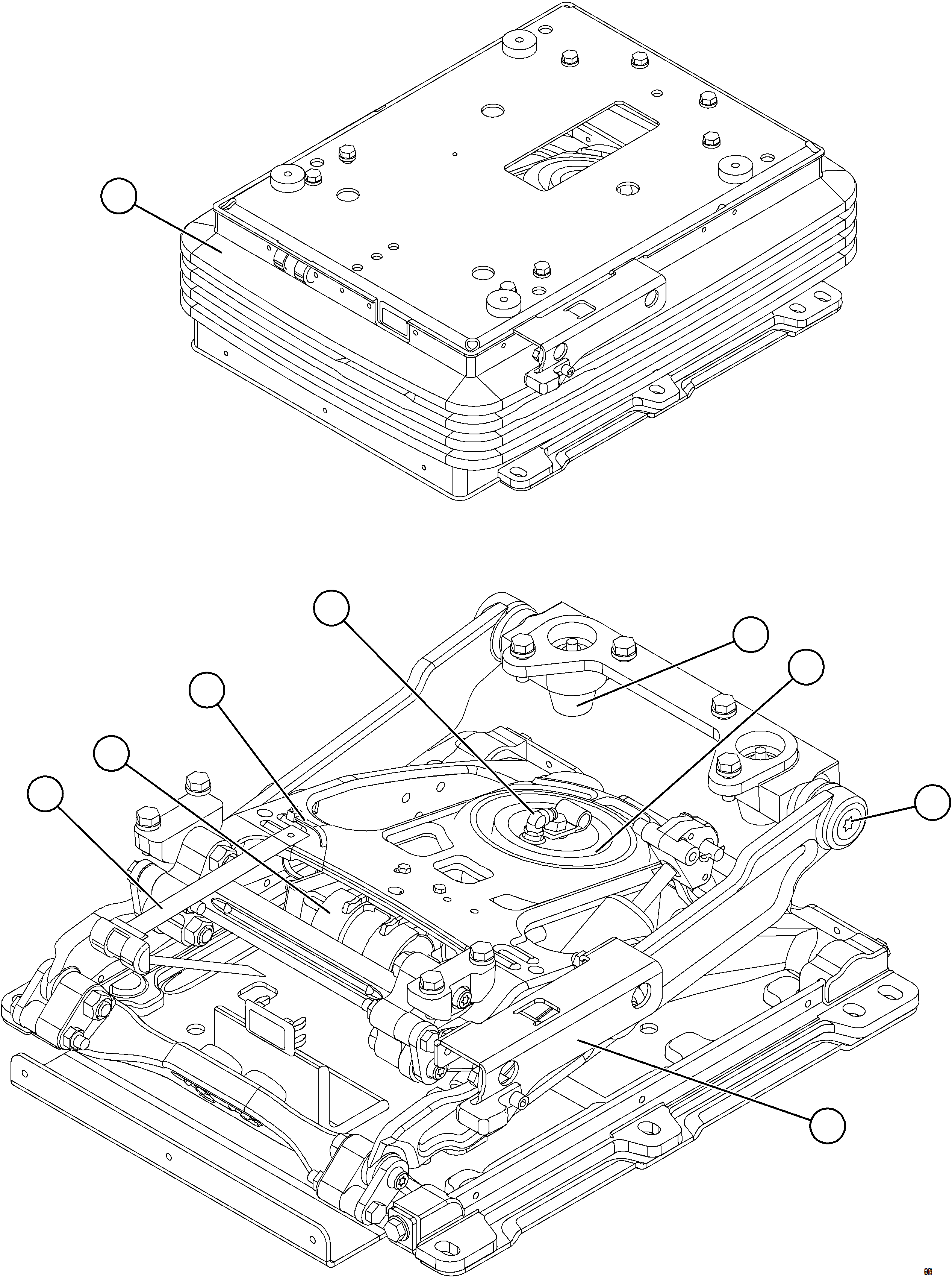 Dump Trucks Komatsu / AFE77-U 830E-5 S/N A50066 - A50067  COPPER MOUNTAIN(AFE77-U) / SEAT SUSPENSION ASSEMBLY    58E-98-10860(586 : 69079)