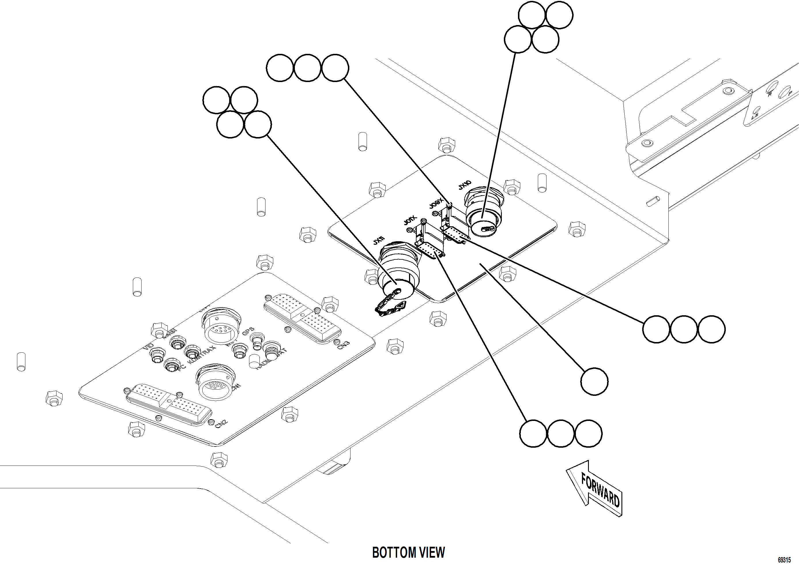 Dump Trucks Komatsu / AFE77-U 830E-5 S/N A50066 - A50067  COPPER MOUNTAIN(AFE77-U) / KOMVISION CAB WIRING JUNCTION(788 : 69315)