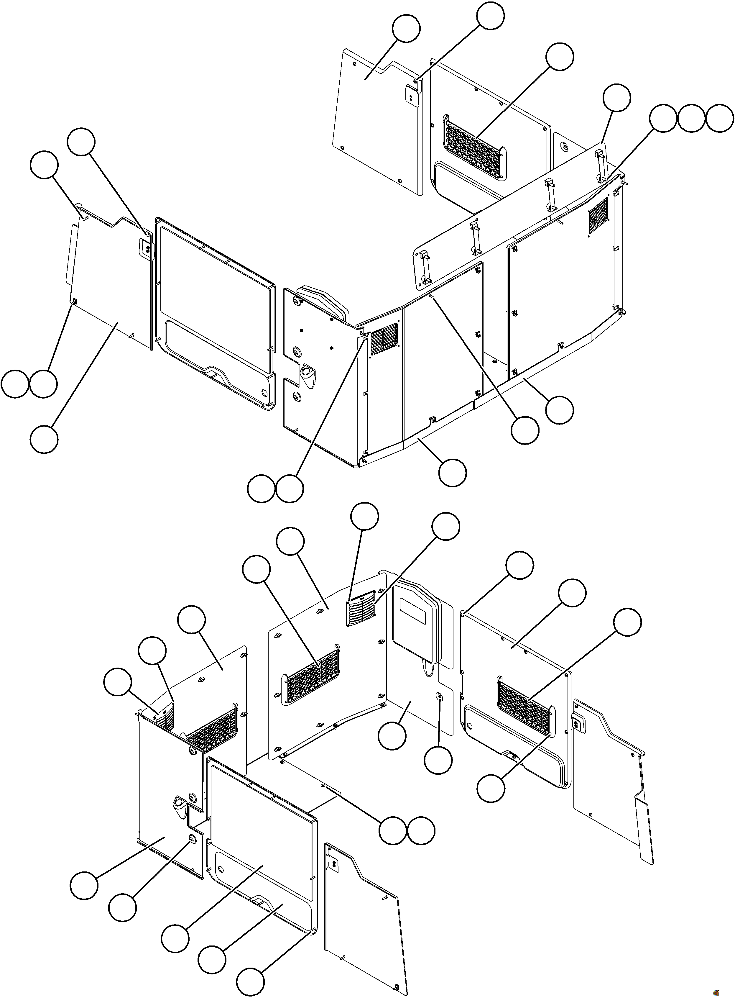 Dump Trucks Komatsu / AFE78-AA 930E-5 S/N A40107 - A40110, A40113 - A40114, A40119 - A40120  SOUTH FLANK(AFE78-AA) / CAB INTERIOR COVERS(556 : 46017)