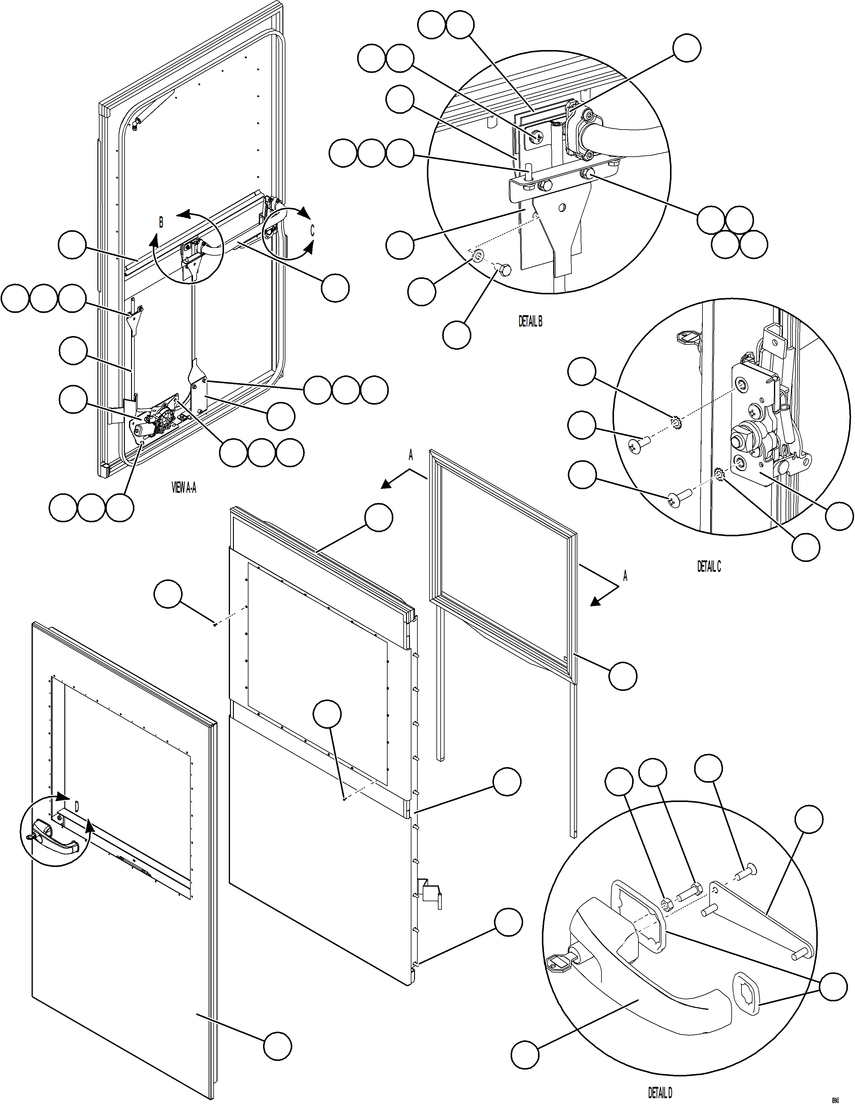 Dump Trucks Komatsu / AFE78-AA 930E-5 S/N A40107 - A40110, A40113 - A40114, A40119 - A40120  SOUTH FLANK(AFE78-AA) / DOOR ASSEMBLY - LH    58E-54-30626(570 : 69945)