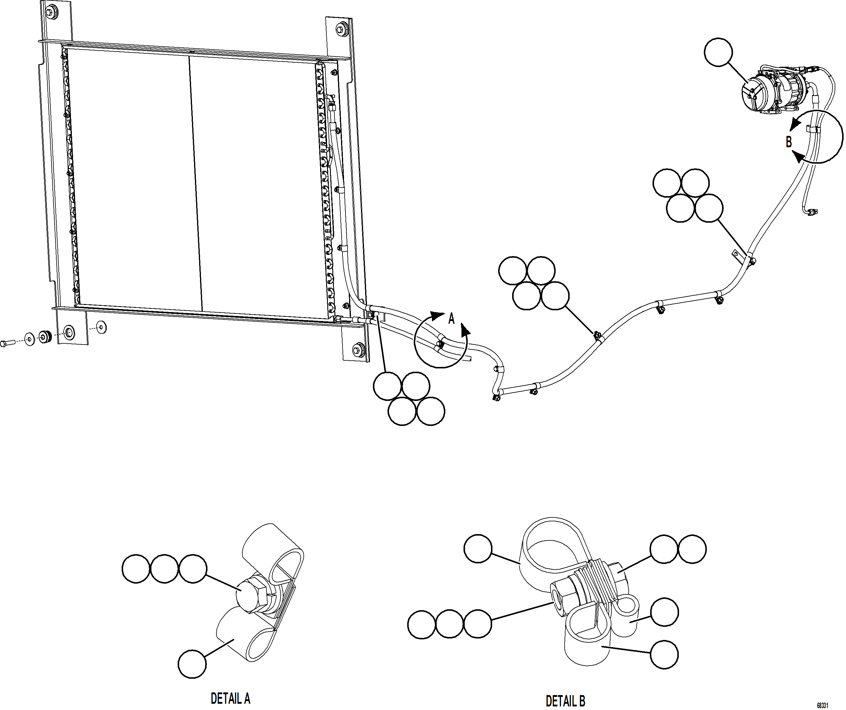 Dump Trucks Komatsu / AFE78-AA 930E-5 S/N A40107 - A40110, A40113 - A40114, A40119 - A40120  SOUTH FLANK(AFE78-AA) / AIR CONDITIONING PIPING    3/3(664 : 68331)