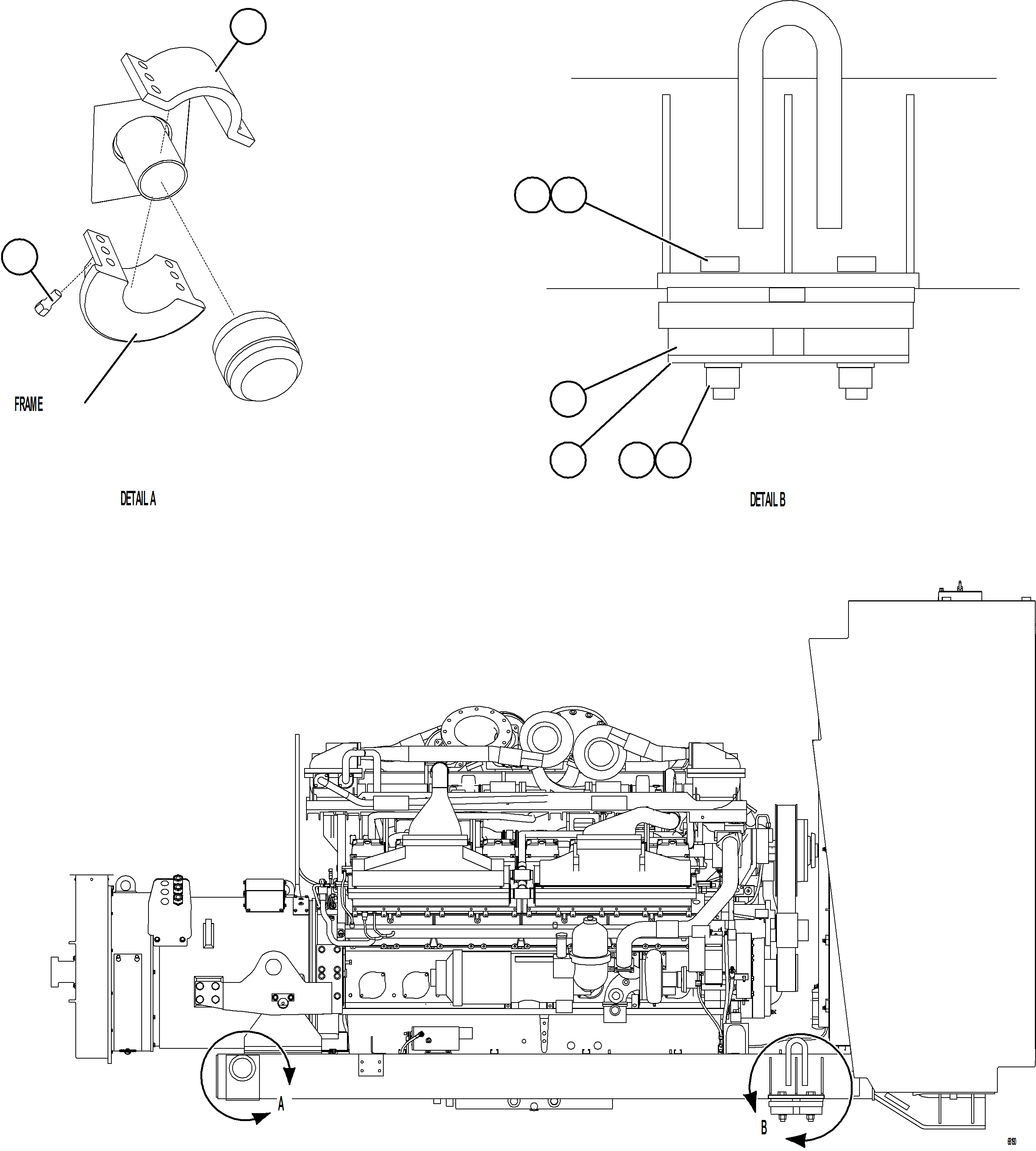 Komatsu parts book diagram for AFE78-D 930E-5 S/N A40027 - A40028 BMA GOONYELLA: ENGINE/SUB-FRAME MOUNTS