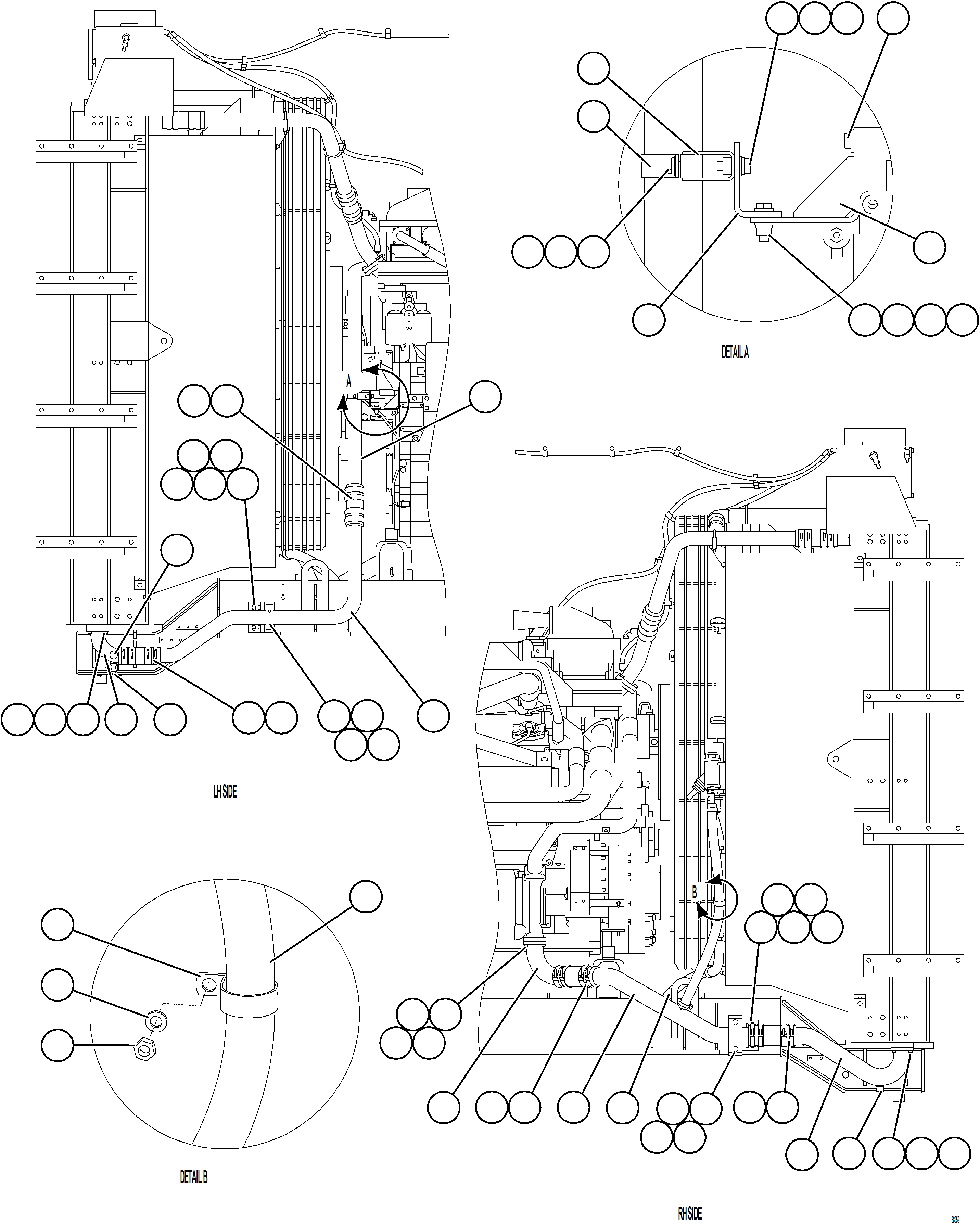Komatsu parts book diagram for AFE78-D 930E-5 S/N A40027 - A40028 BMA GOONYELLA: RADIATOR PIPING    2/4