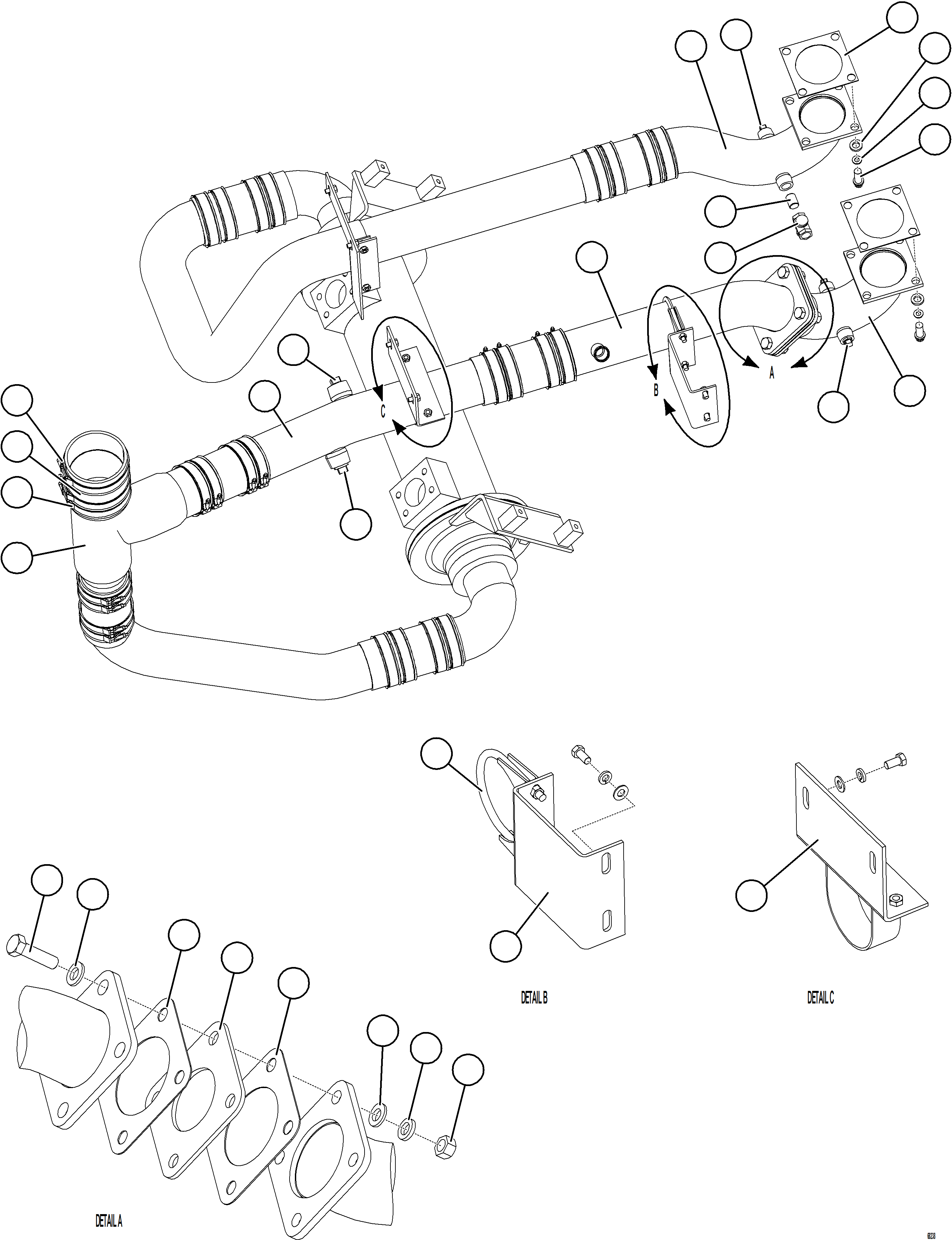Komatsu parts book diagram for AFE78-D 930E-5 S/N A40027 - A40028 BMA GOONYELLA: RADIATOR PIPING    4/4