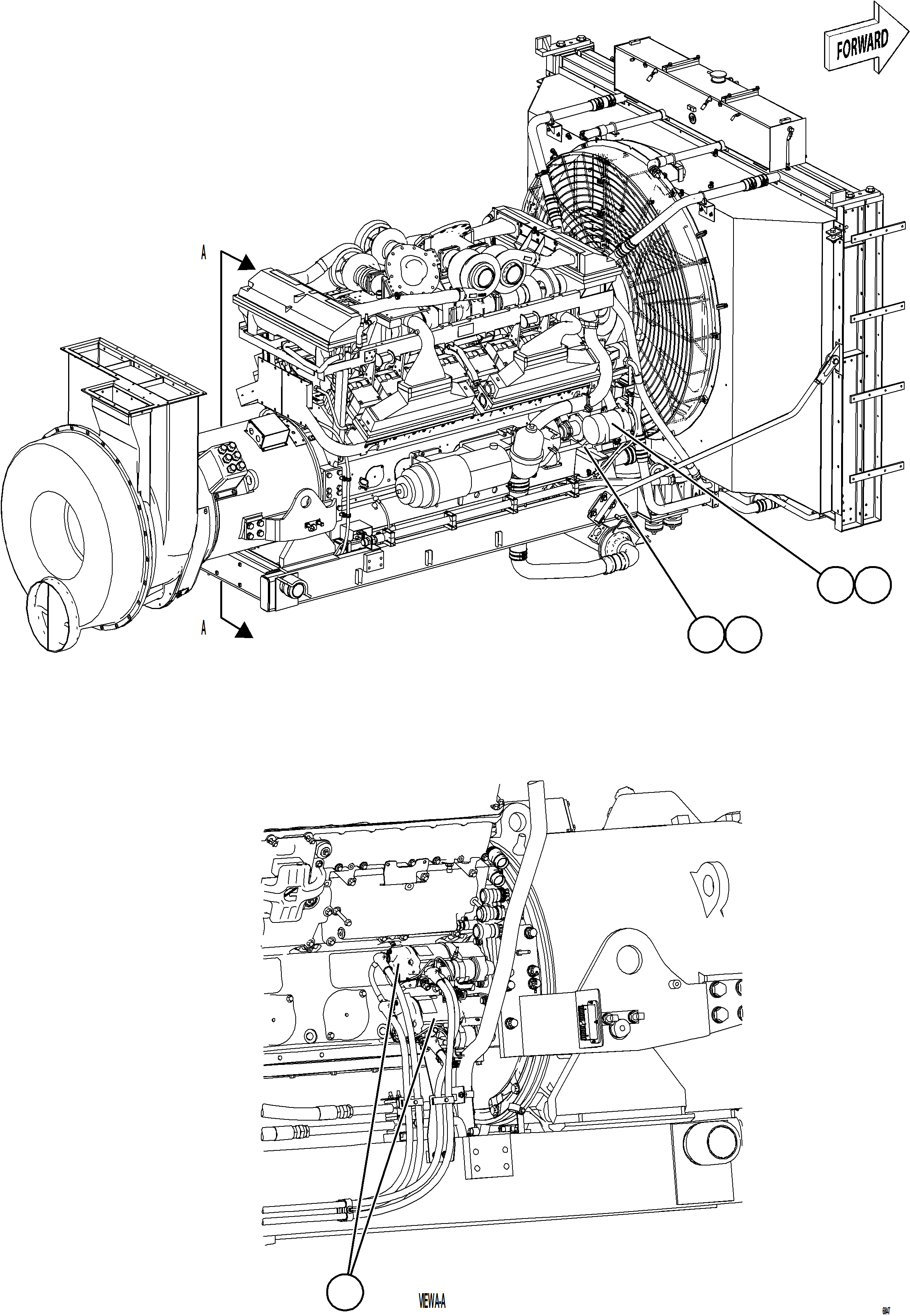Komatsu parts book diagram for AFE78-D 930E-5 S/N A40027 - A40028 BMA GOONYELLA: CHARGING ALTERNATOR & CRANKING MOTOR