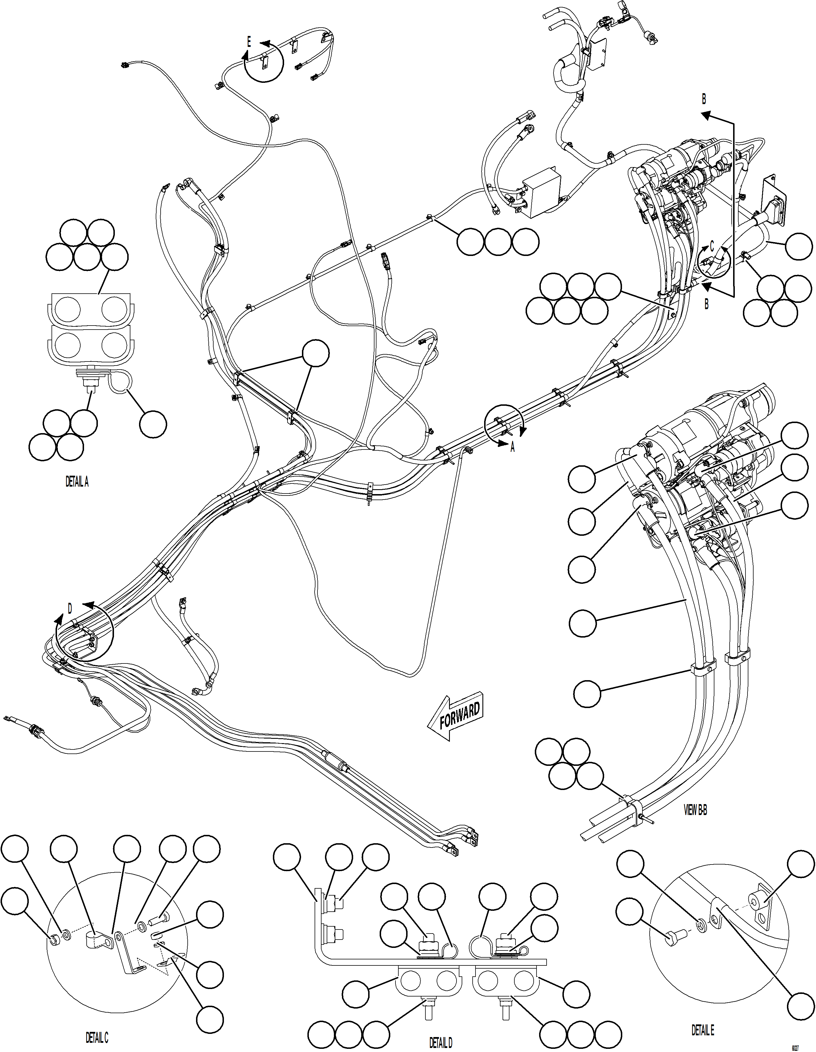 Komatsu parts book diagram for AFE78-D 930E-5 S/N A40027 - A40028 BMA GOONYELLA: STARTING SYSTEM WIRING    1/3