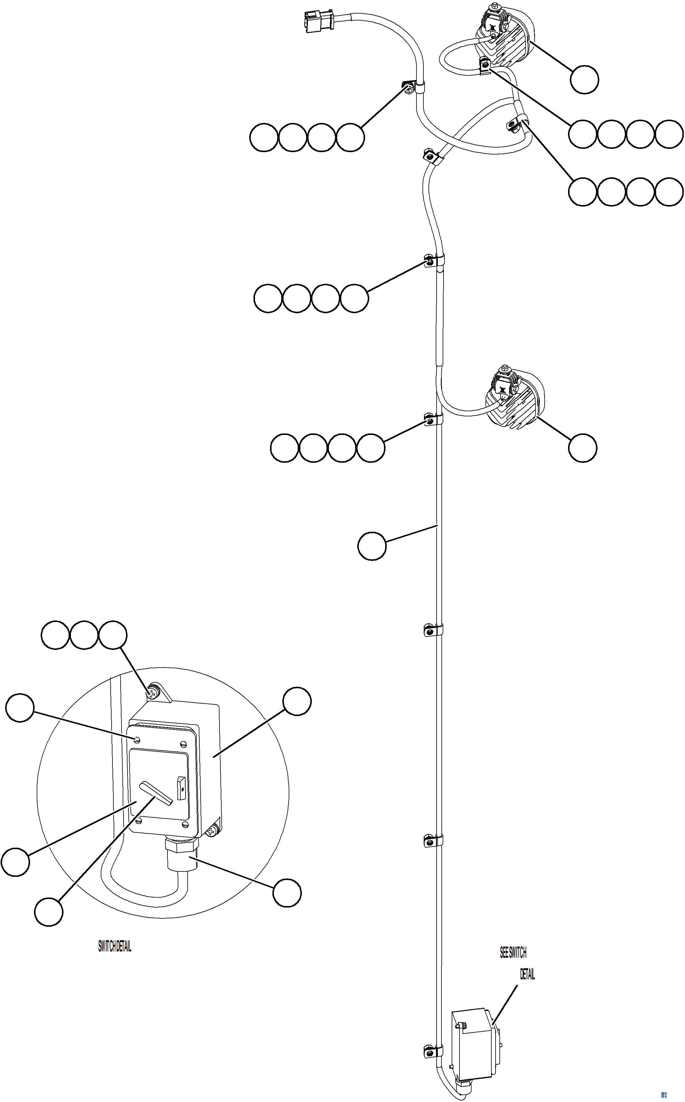 Komatsu parts book diagram for AFE78-D 930E-5 S/N A40027 - A40028 BMA GOONYELLA: RH ENGINE BAY LIGHTS