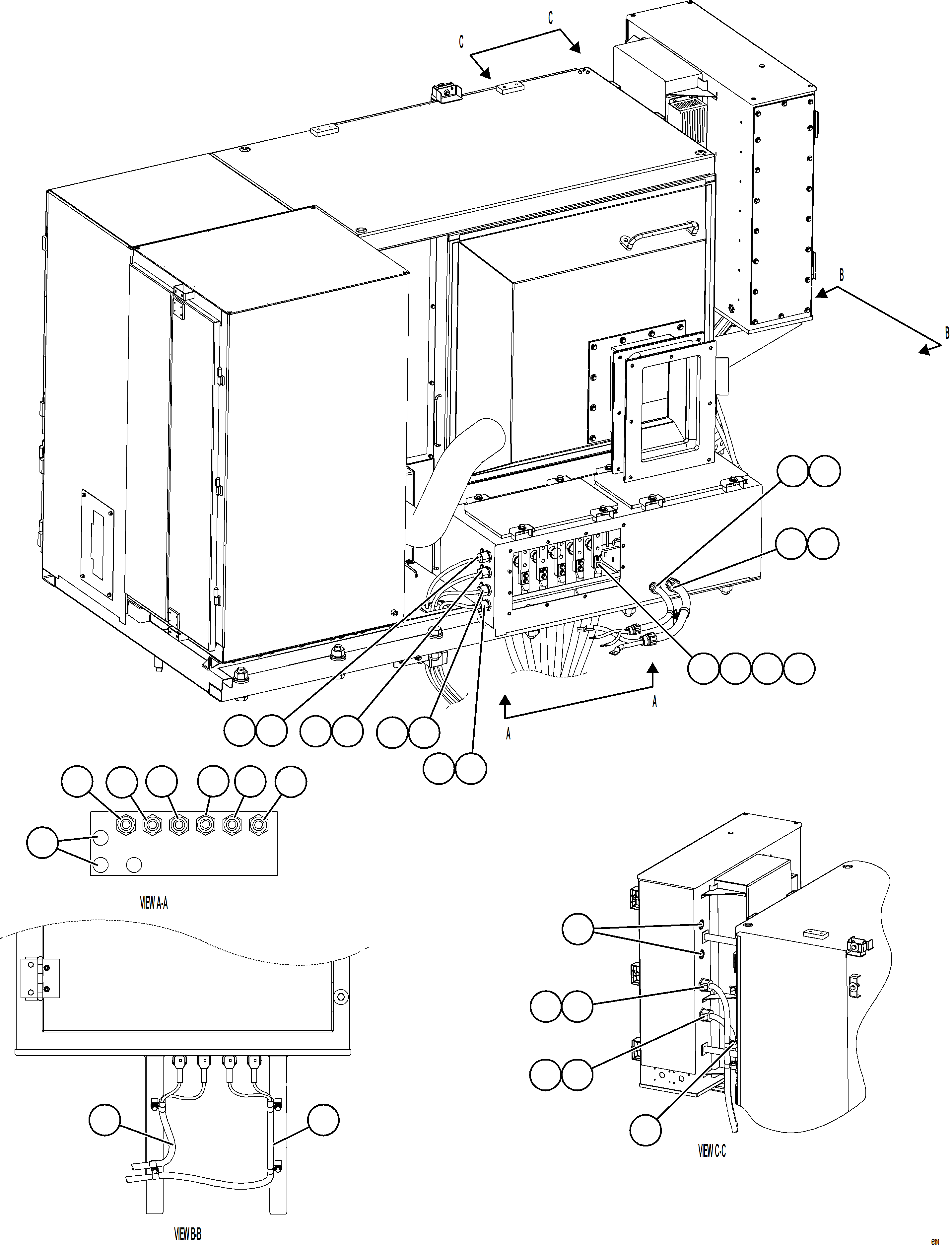 Komatsu parts book diagram for AFE78-D 930E-5 S/N A40027 - A40028 BMA GOONYELLA: CONTROL CABINET EXTERNAL WIRING    1/3