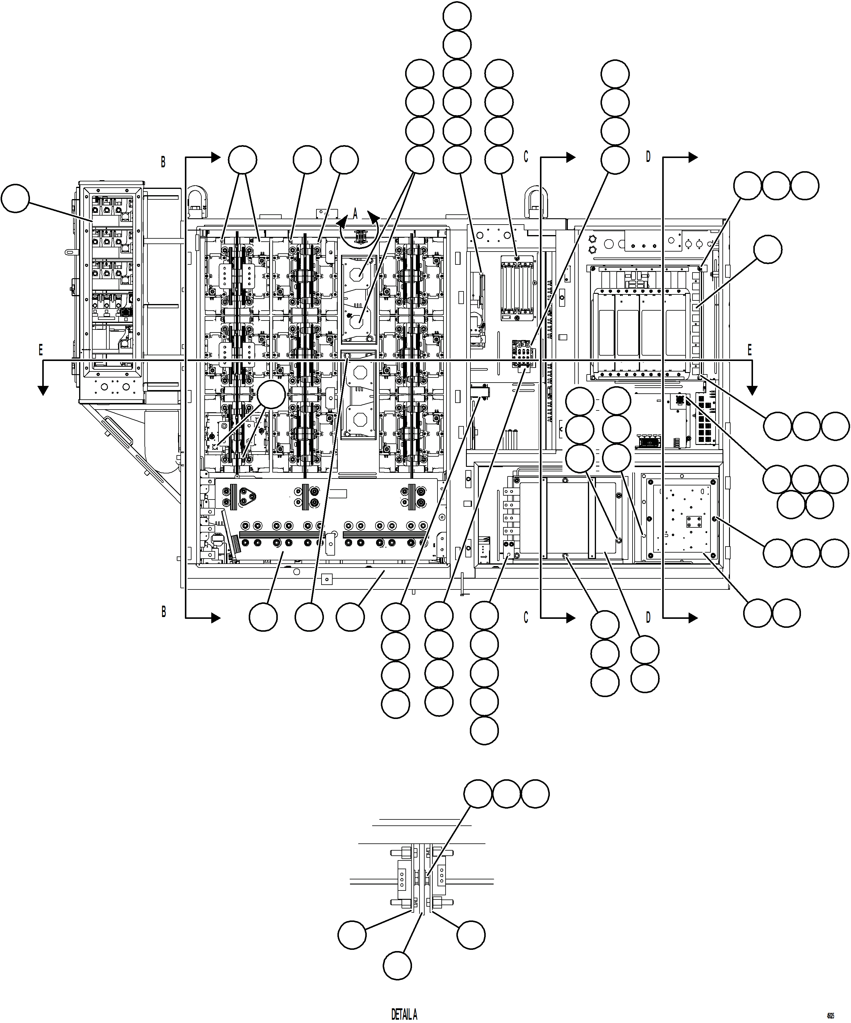 Komatsu parts book diagram for AFE78-D 930E-5 S/N A40027 - A40028 BMA GOONYELLA: CONTROL CABINET    1/7