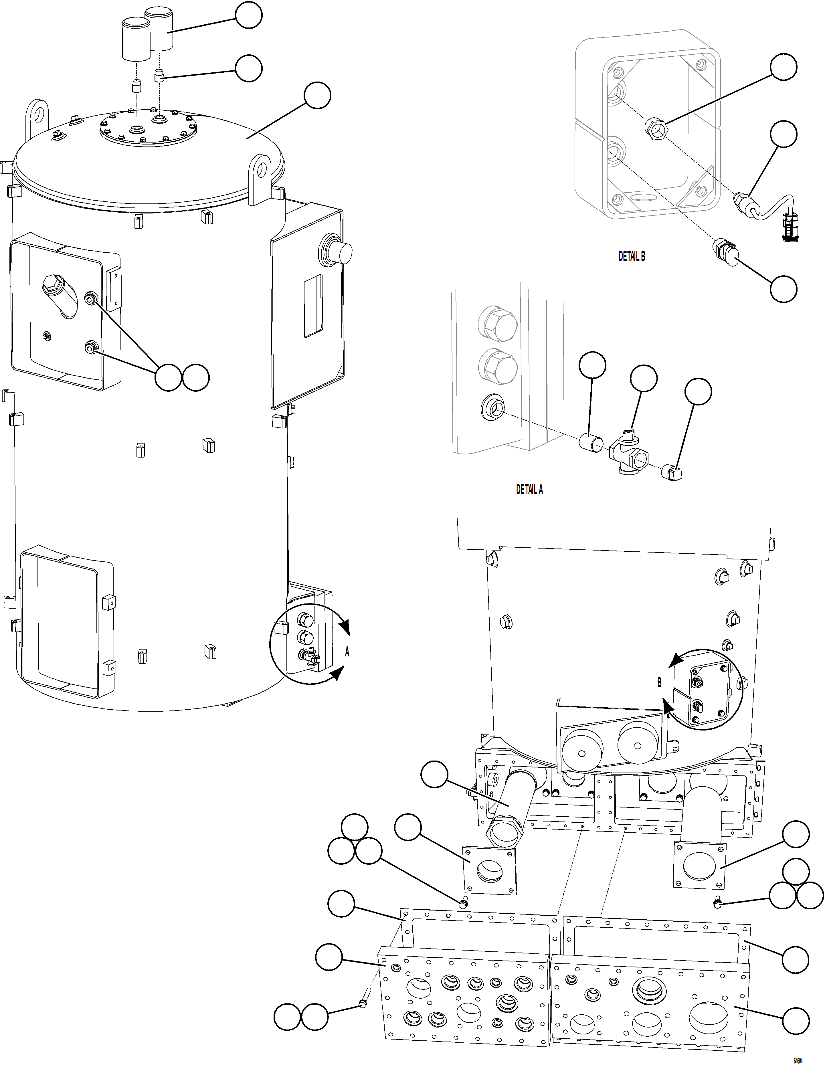 Komatsu parts book diagram for AFE78-D 930E-5 S/N A40027 - A40028 BMA GOONYELLA: HYDRAULIC TANK ASSEMBLY