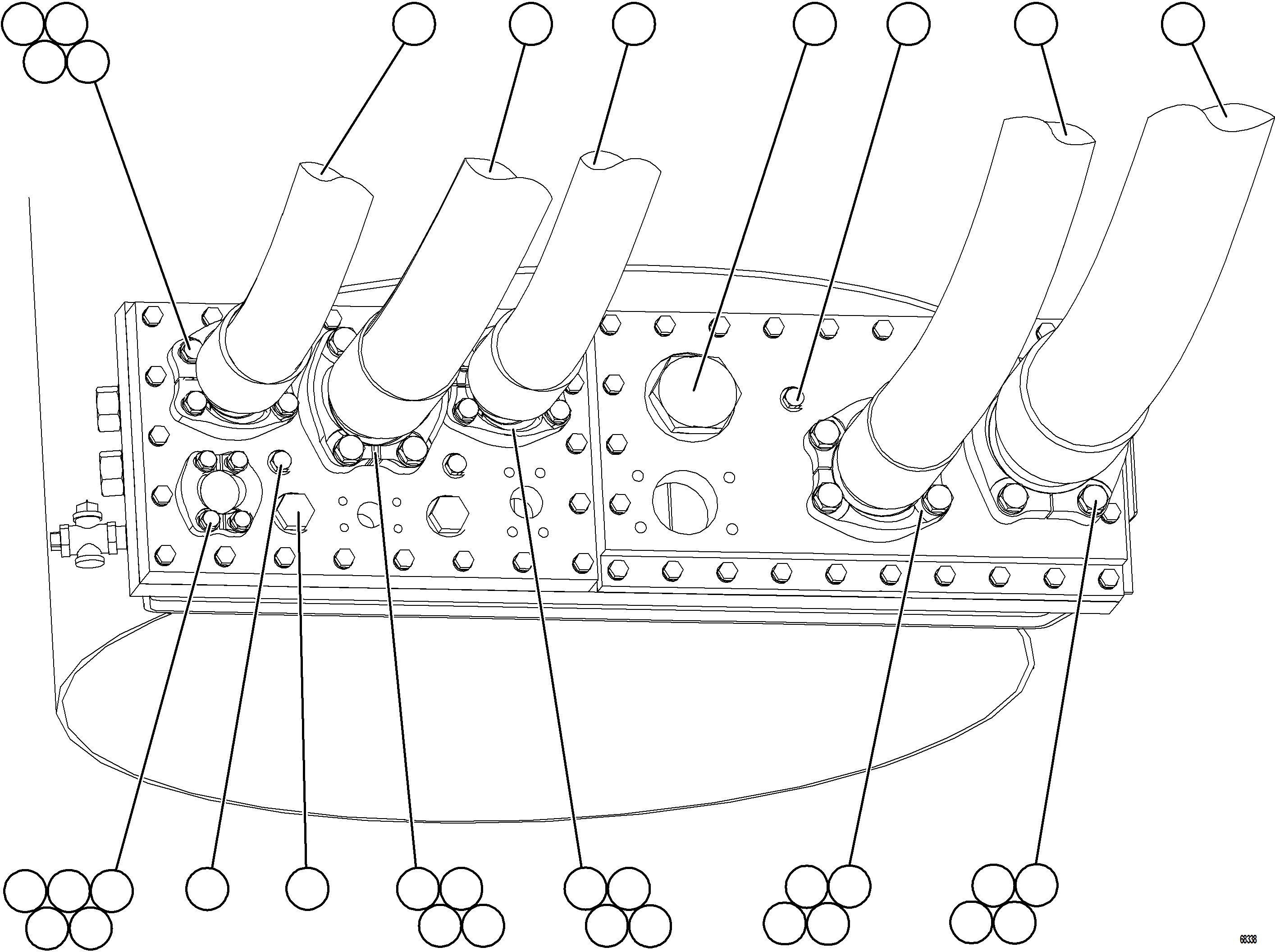 Komatsu parts book diagram for AFE78-D 930E-5 S/N A40027 - A40028 BMA GOONYELLA: BRAKE COOLING PIPING    4/4