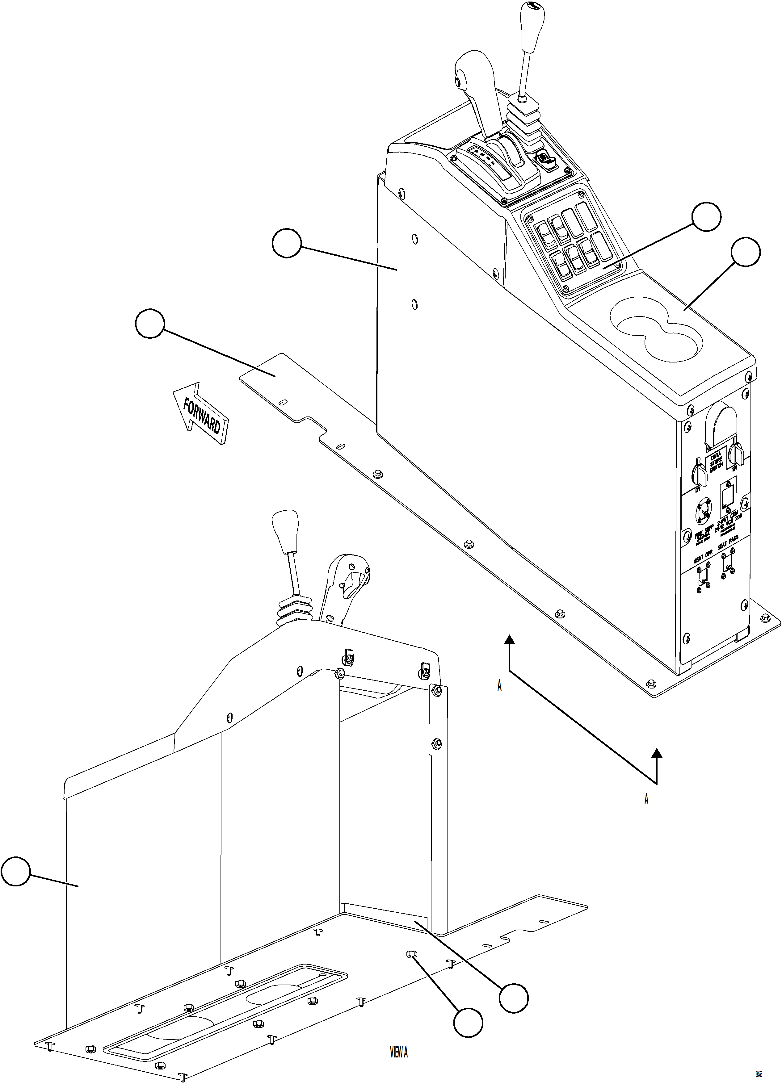 Komatsu parts book diagram for AFE78-D 930E-5 S/N A40027 - A40028 BMA GOONYELLA: CENTER CONSOLE MODULE    3/3