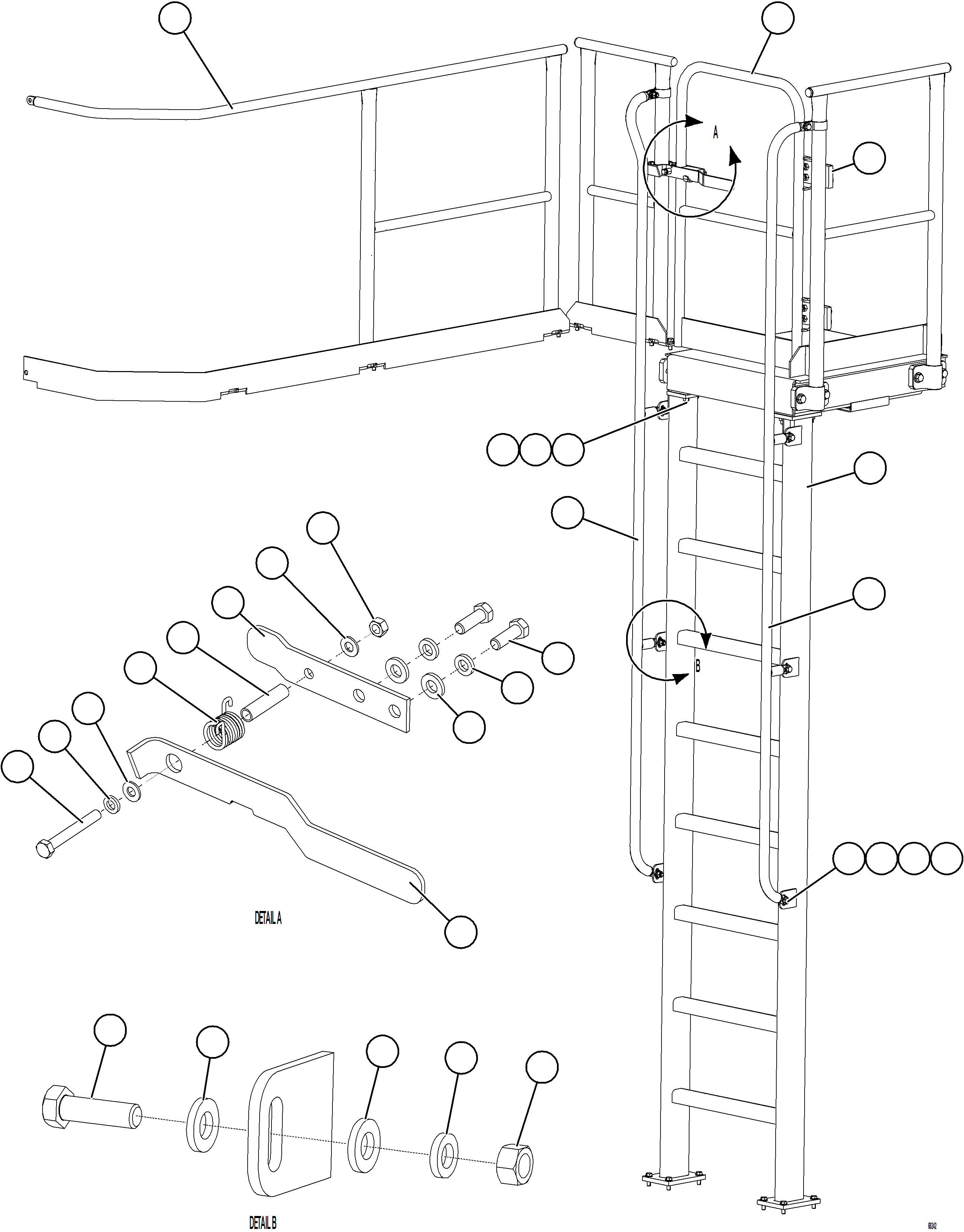 Komatsu parts book diagram for AFE78-D 930E-5 S/N A40027 - A40028 BMA GOONYELLA: RH GATE & LADDER