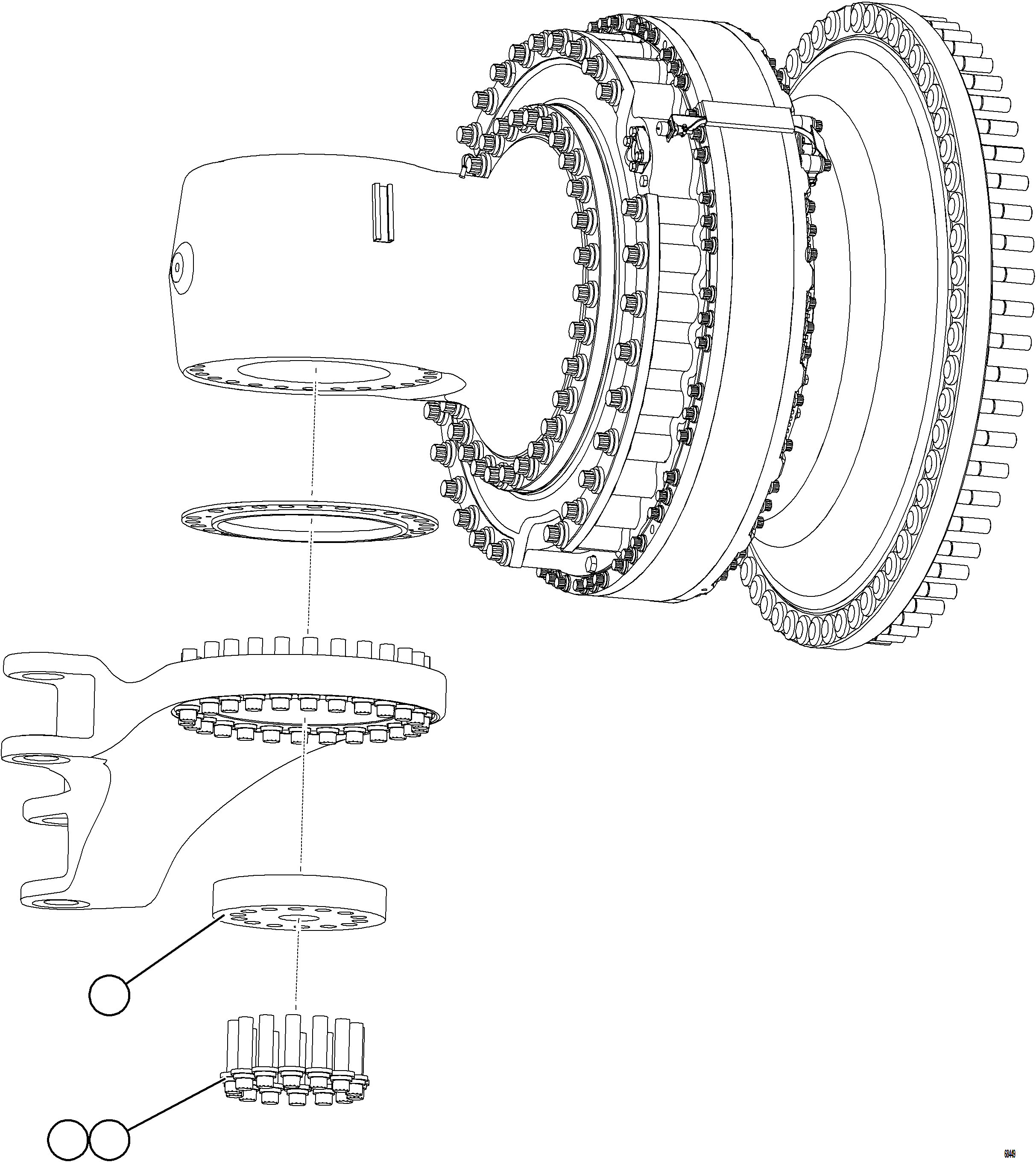 Komatsu parts book diagram for AFE78-D 930E-5 S/N A40027 - A40028 BMA GOONYELLA: FRONT SUSPENSION INSTALLATION    3/3