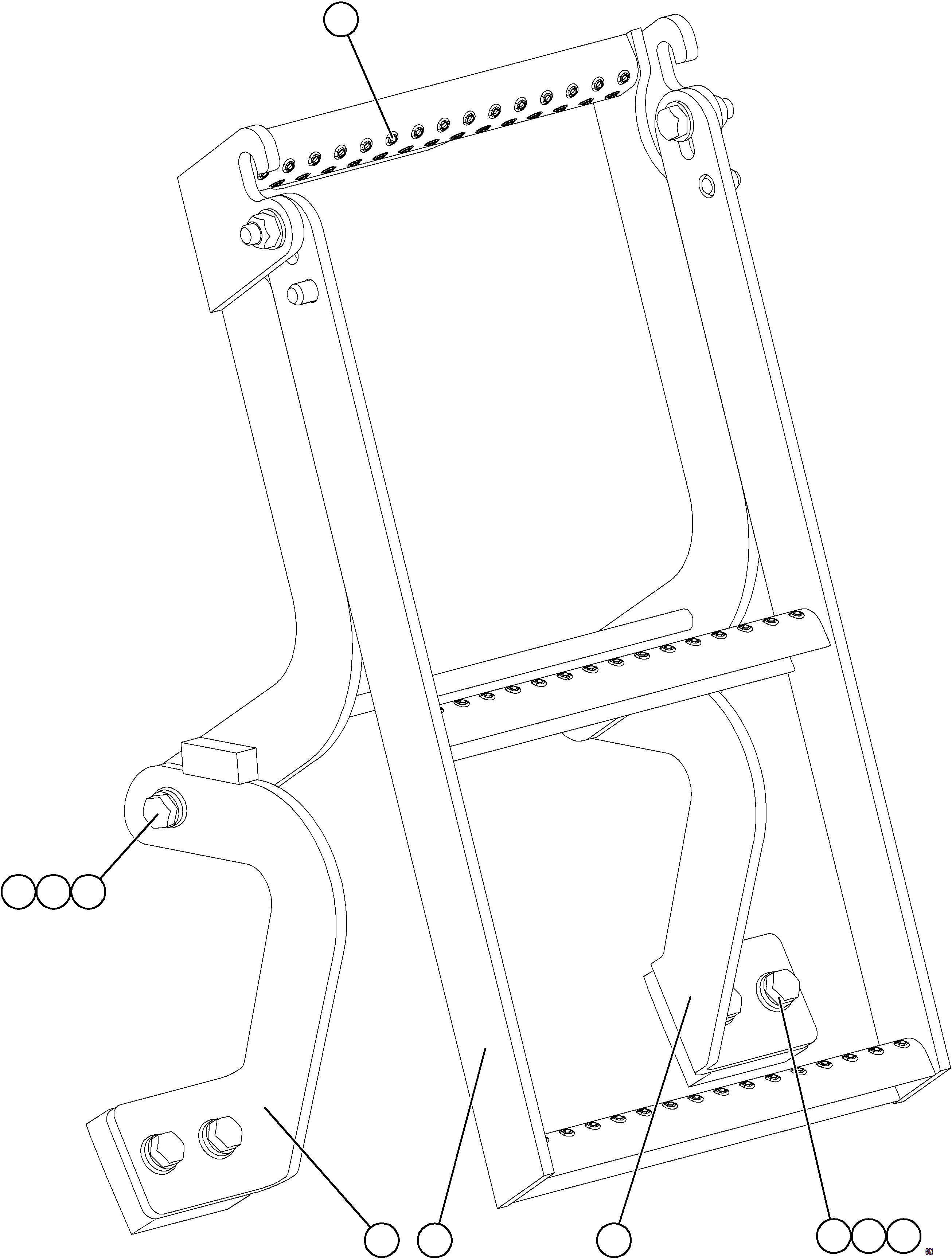 Komatsu parts book diagram for AFE78-D 930E-5 S/N A40027 - A40028 BMA GOONYELLA: REAR AXLE LADDER INSTALLATION