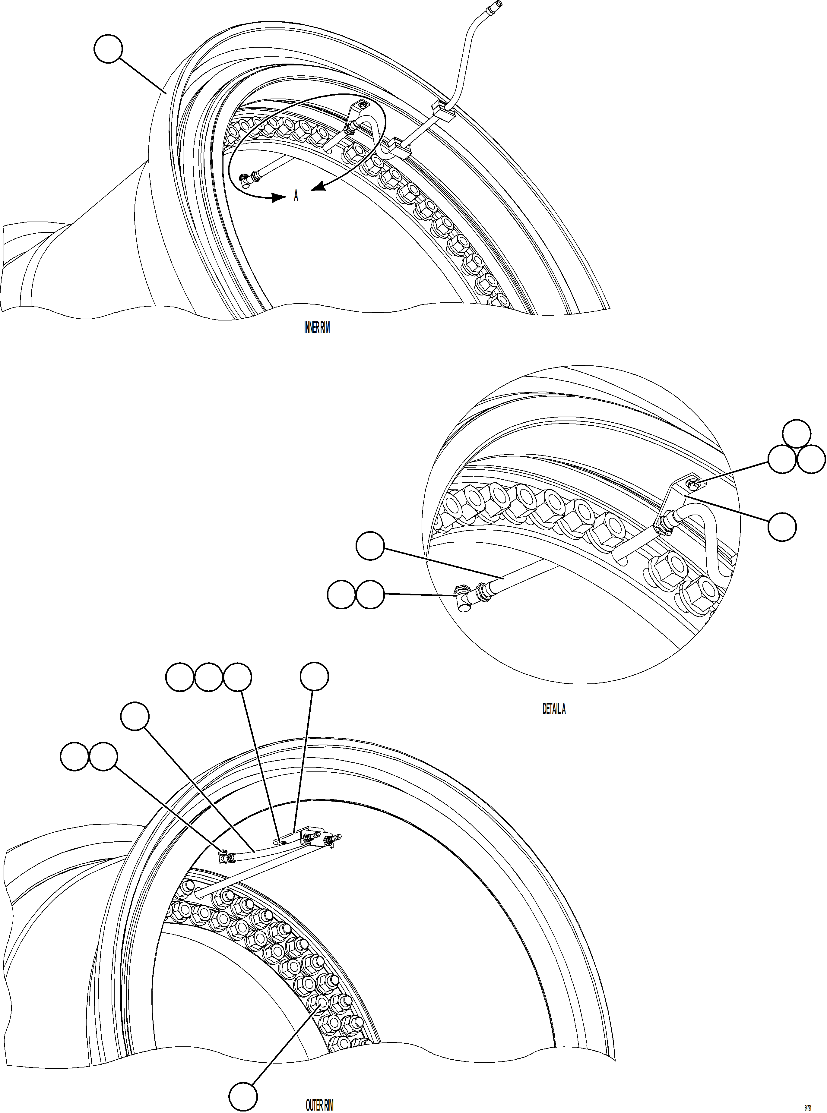 Komatsu parts book diagram for AFE78-D 930E-5 S/N A40027 - A40028 BMA GOONYELLA: REAR STANDARD WHEELS