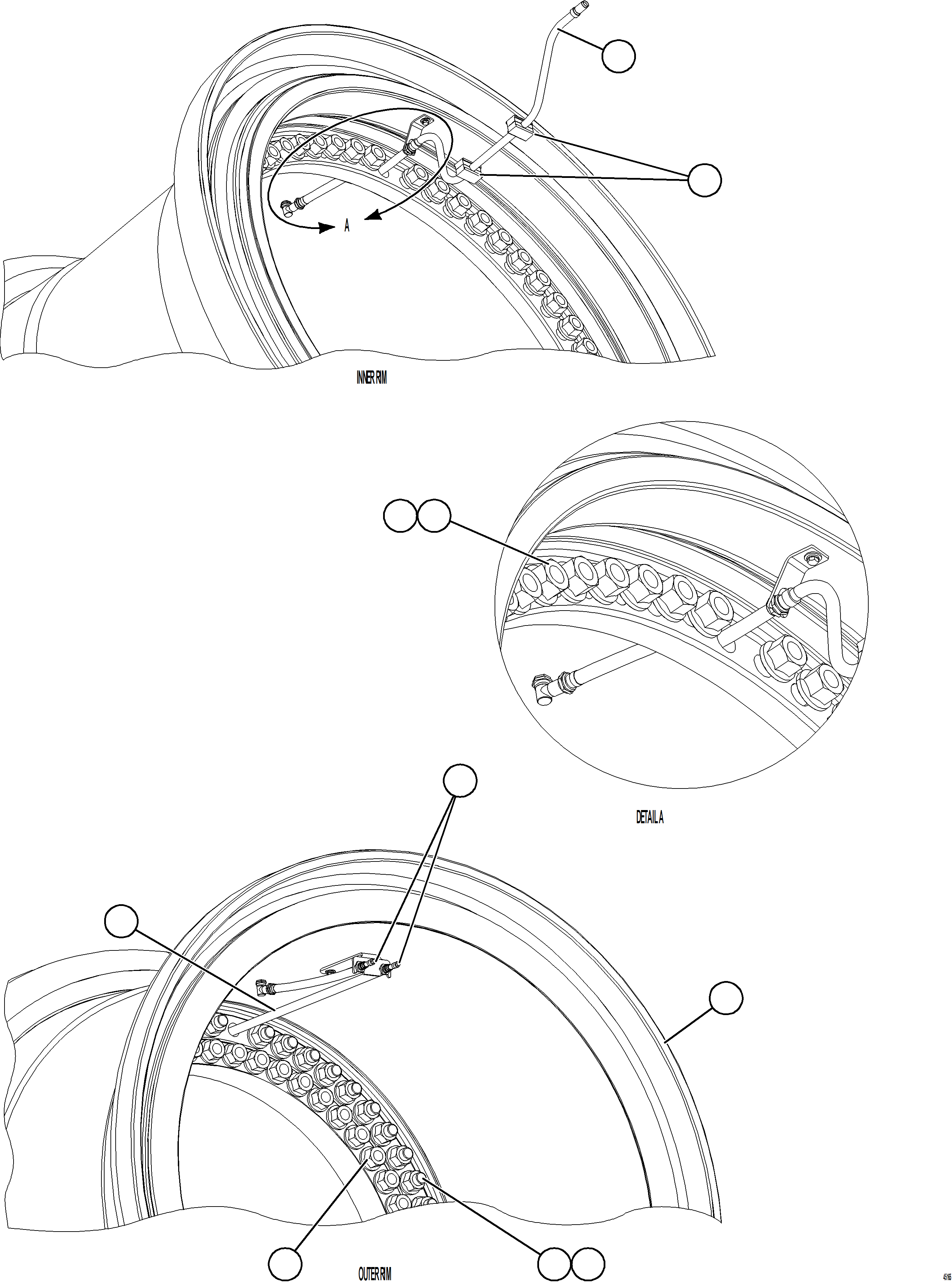 Komatsu parts book diagram for AFE78-D 930E-5 S/N A40027 - A40028 BMA GOONYELLA: REAR WHEEL MOUNTING, STANDARD