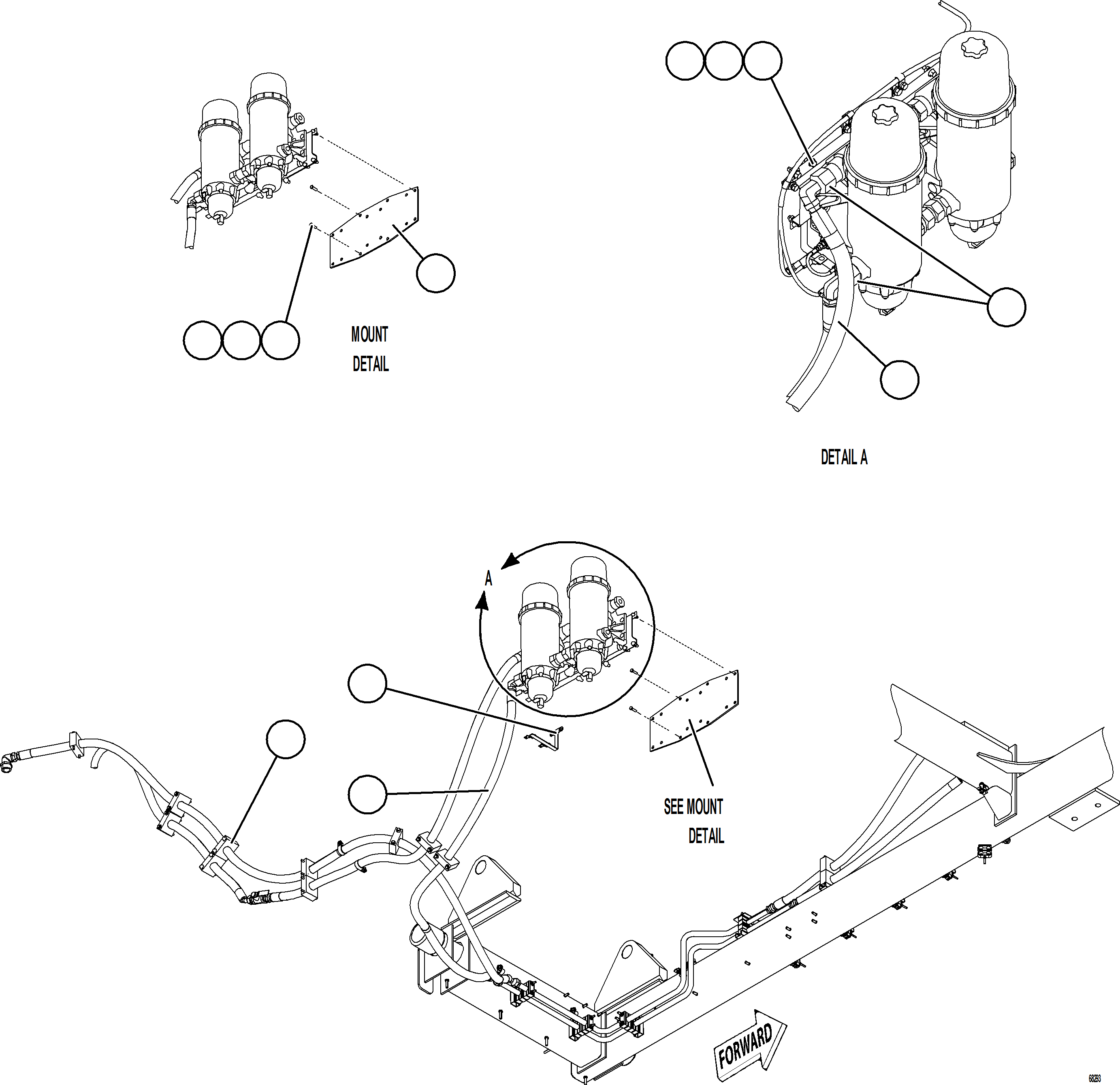 Komatsu parts book diagram for AFE78-E 930E-5 S/N A40022, A40024 - A40025  TECK: FUEL SYSTEM PIPING    4/5