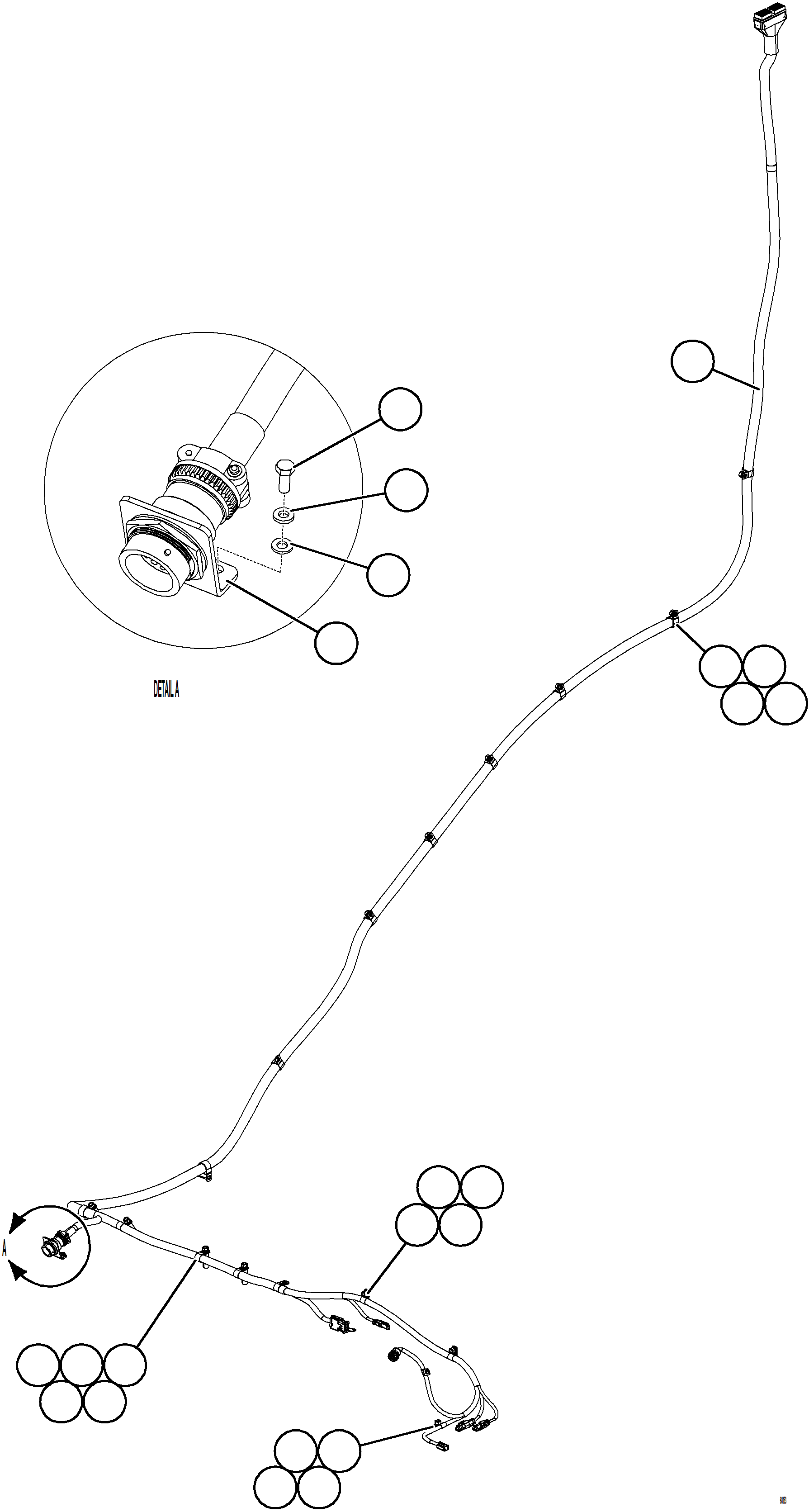 Komatsu parts book diagram for AFE78-E 930E-5 S/N A40022, A40024 - A40025  TECK: LEFT FRONT FRAME RAIL HARNESS