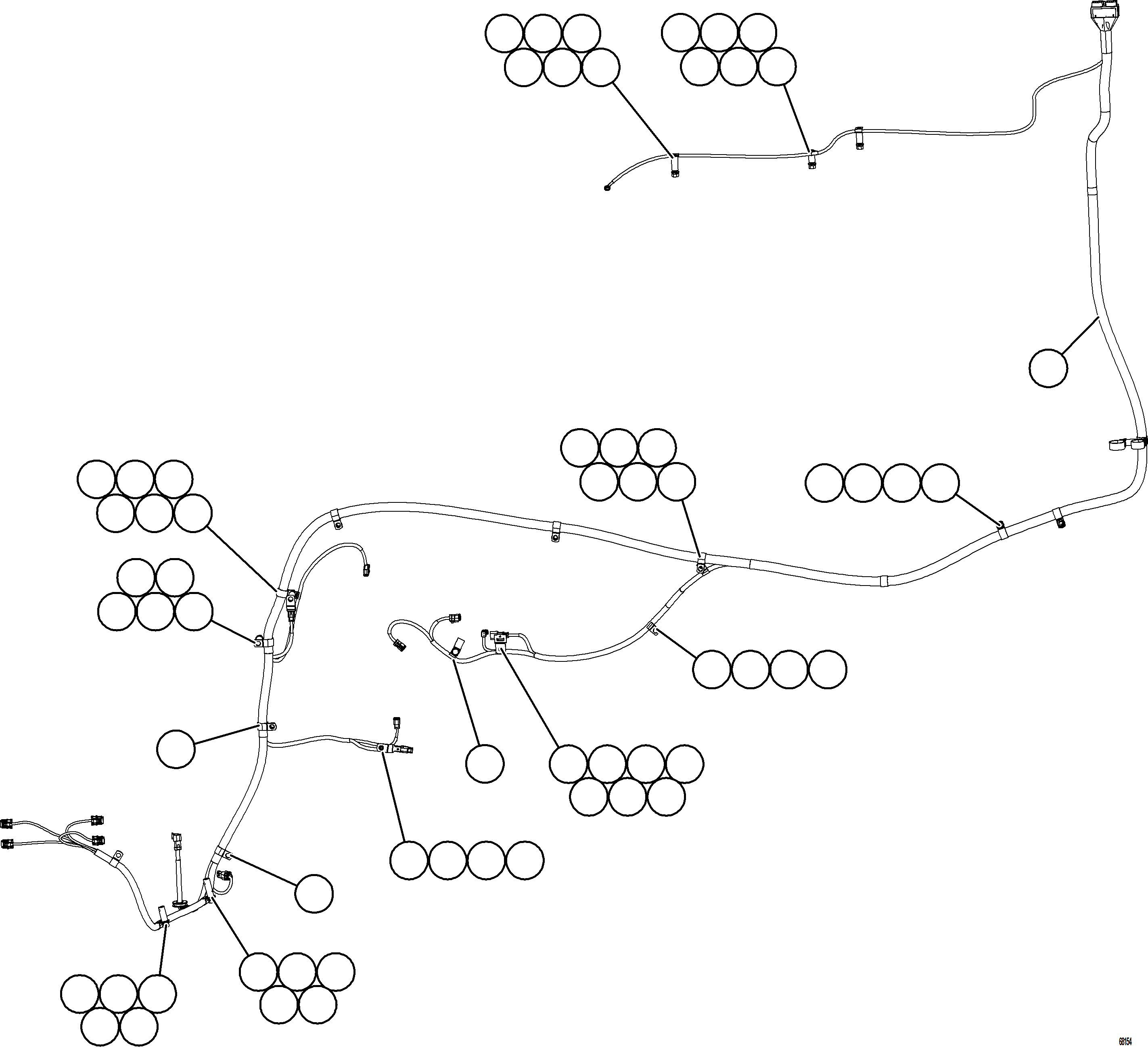 Komatsu parts book diagram for AFE78-E 930E-5 S/N A40022, A40024 - A40025  TECK: LEFT REAR FRAME RAIL HARNESS
