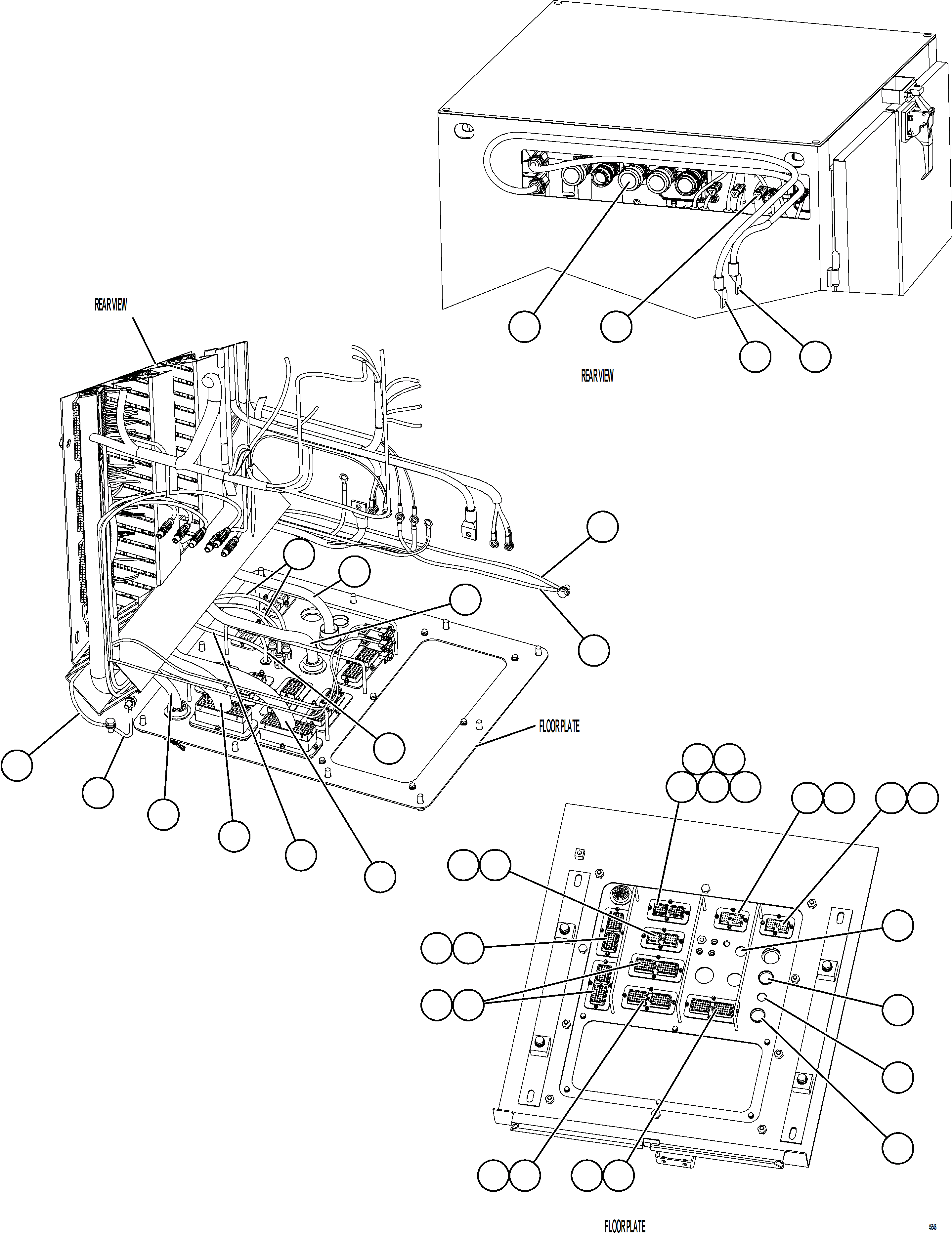 Komatsu parts book diagram for AFE78-E 930E-5 S/N A40022, A40024 - A40025  TECK: AUXILIARY CONTROL CABINET INTERNAL WIRING    1/2