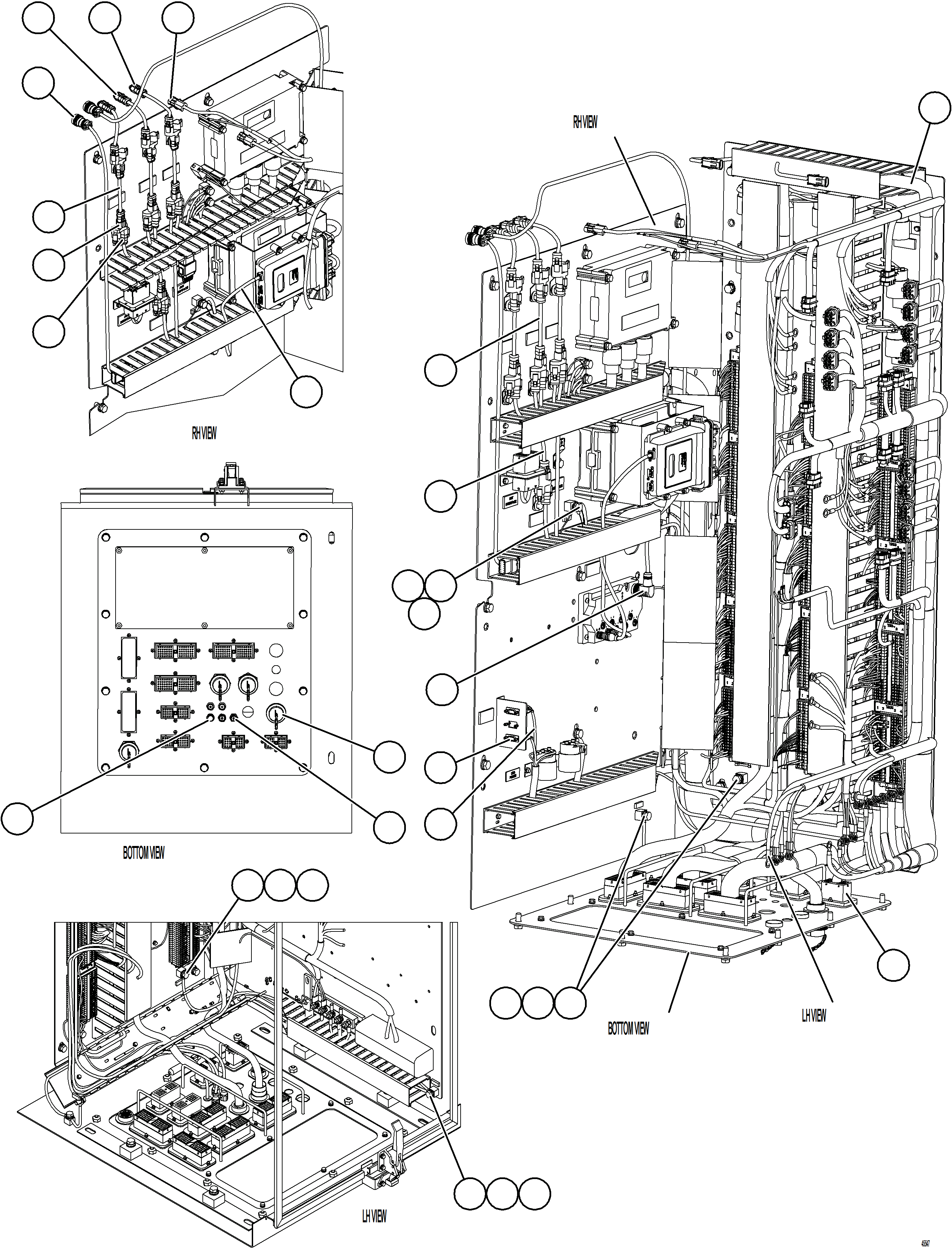 Komatsu parts book diagram for AFE78-E 930E-5 S/N A40022, A40024 - A40025  TECK: AUXILIARY CONTROL CABINET INTERNAL WIRING    2/2