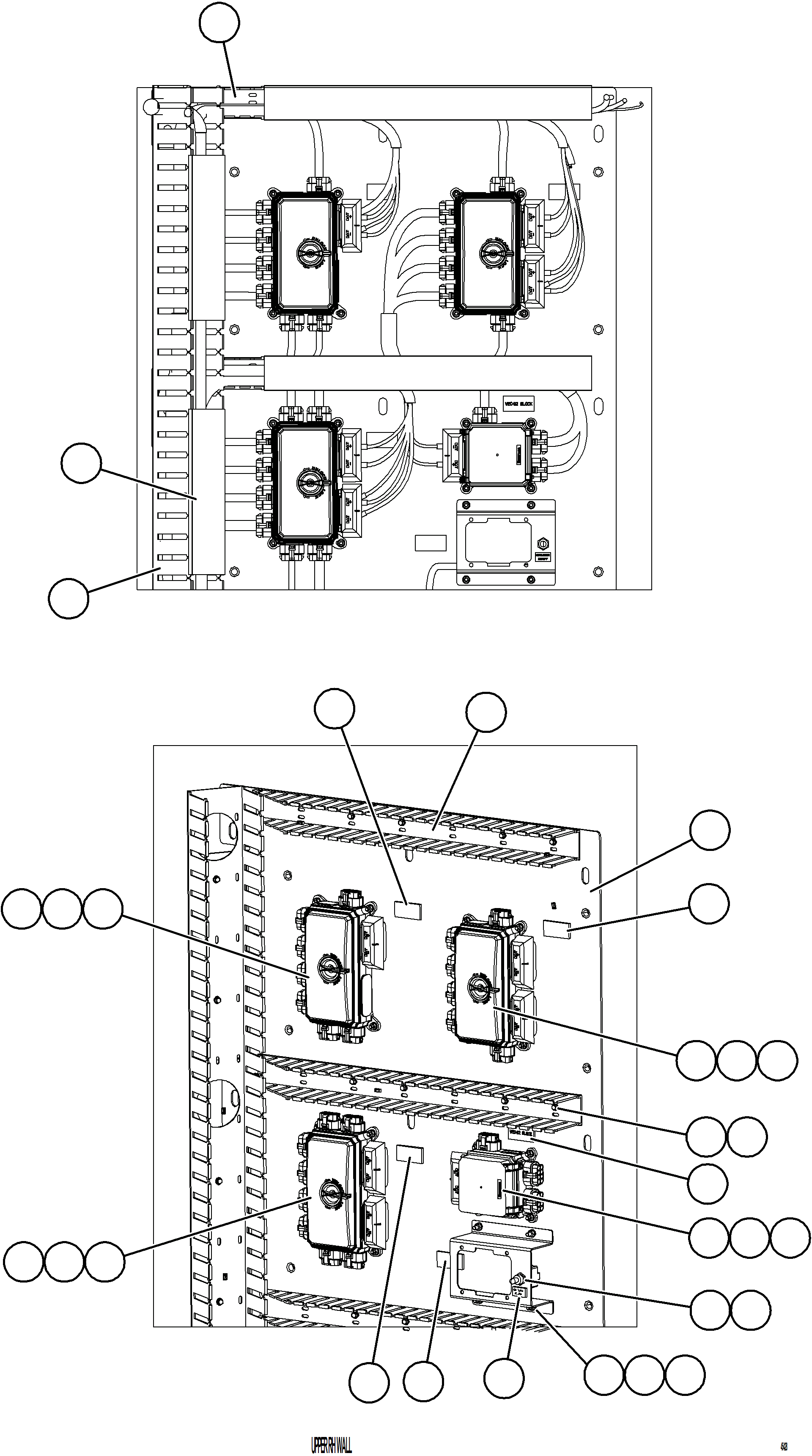 Komatsu parts book diagram for AFE78-E 930E-5 S/N A40022, A40024 - A40025  TECK: AUXILIARY CONTROL CABINET COMPONENTS - RH WALL 1/2