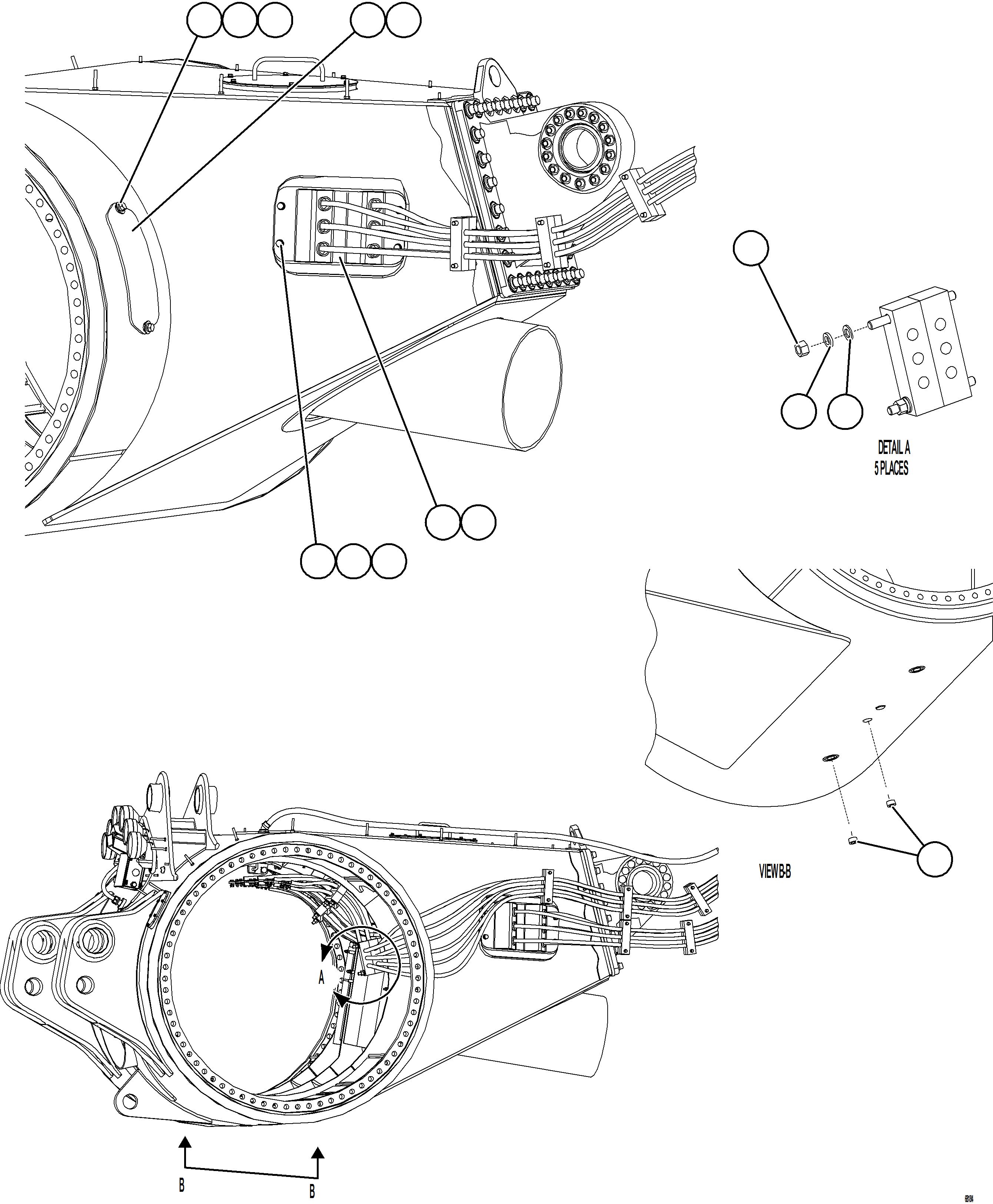 Komatsu parts book diagram for AFE78-E 930E-5 S/N A40022, A40024 - A40025  TECK: REAR AXLE WIRING    1/2