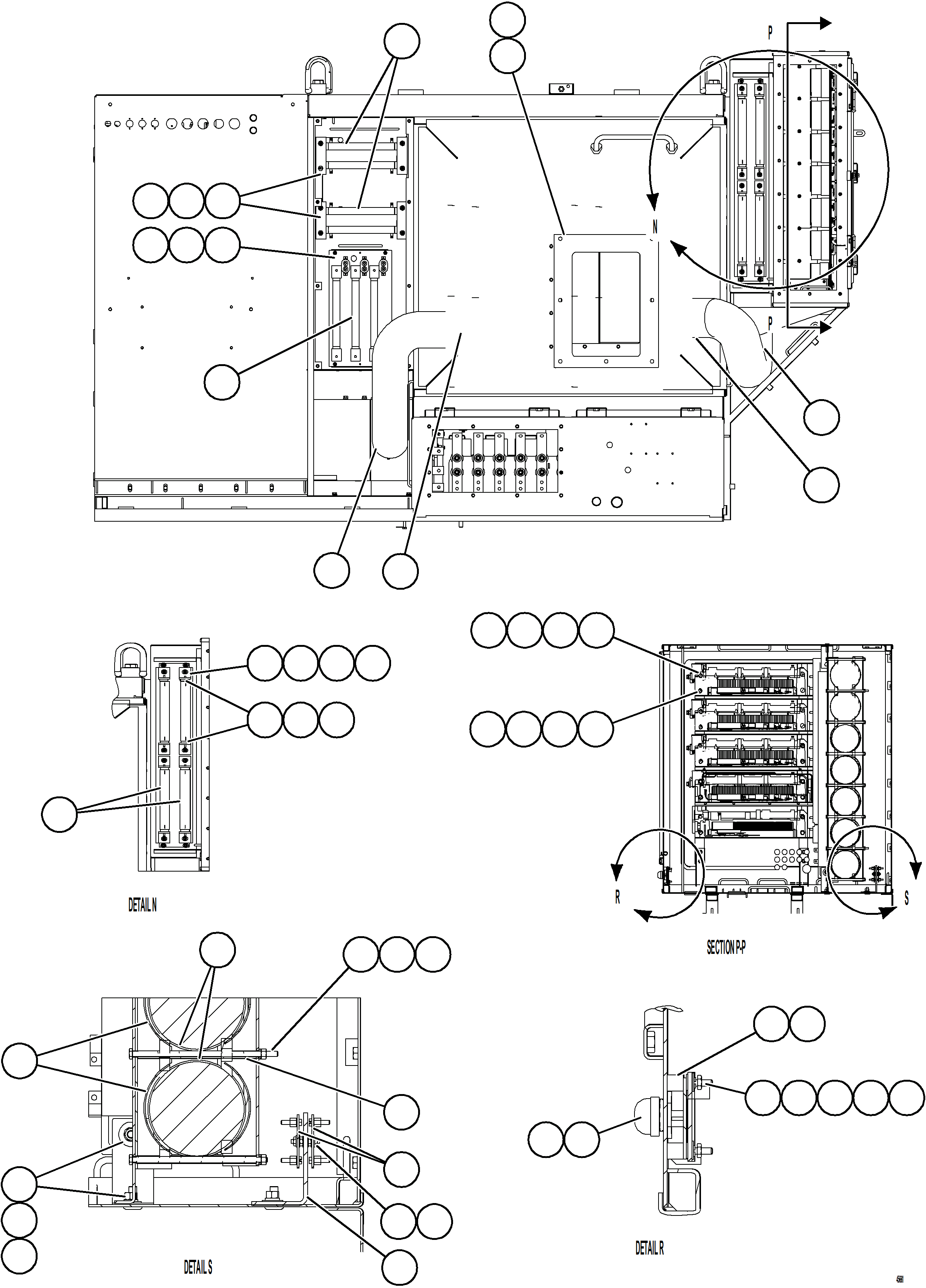 Komatsu parts book diagram for AFE78-E 930E-5 S/N A40022, A40024 - A40025  TECK: CONTROL CABINET    5/7