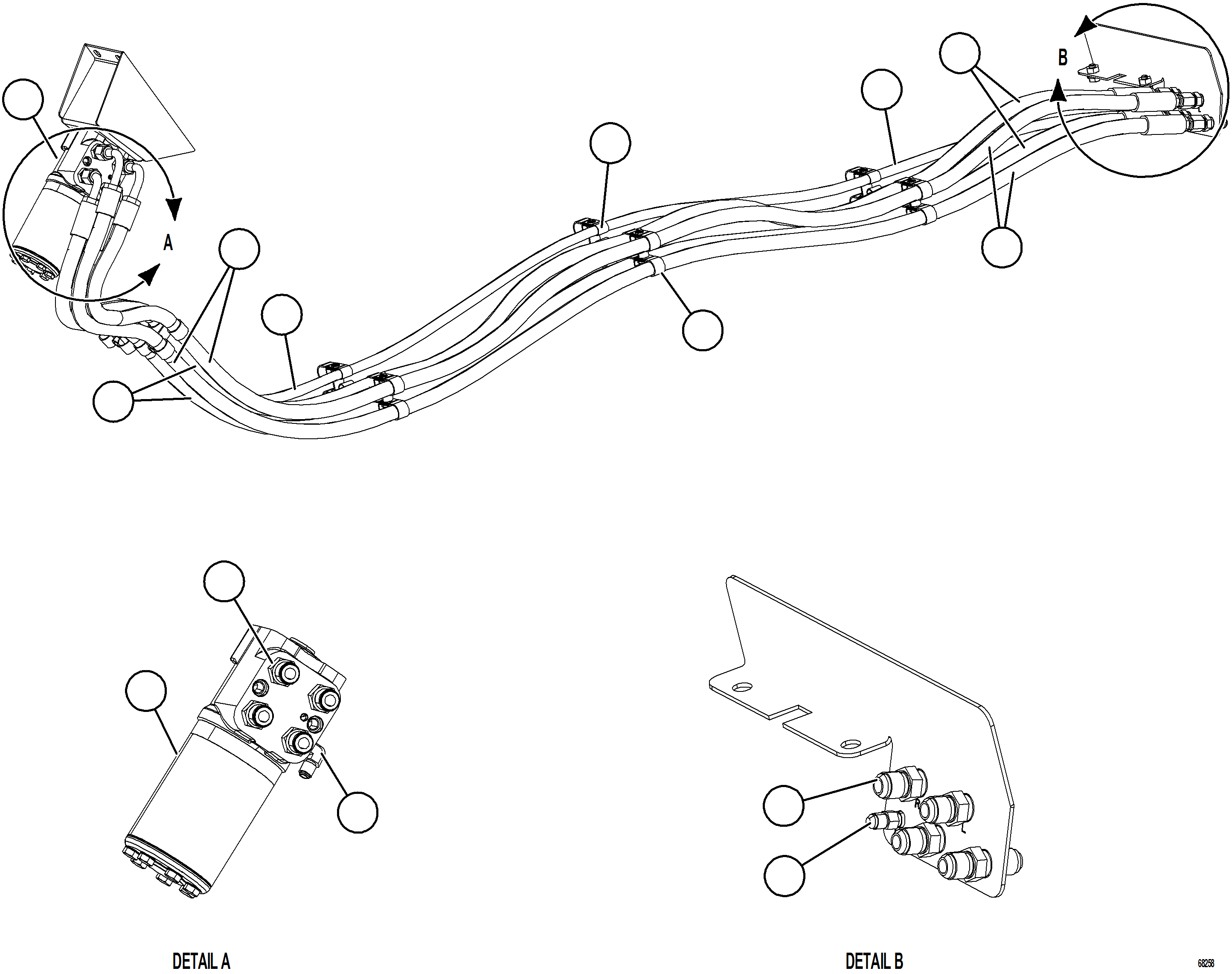Komatsu parts book diagram for AFE78-E 930E-5 S/N A40022, A40024 - A40025  TECK: STEERING CONTROL UNIT PIPING