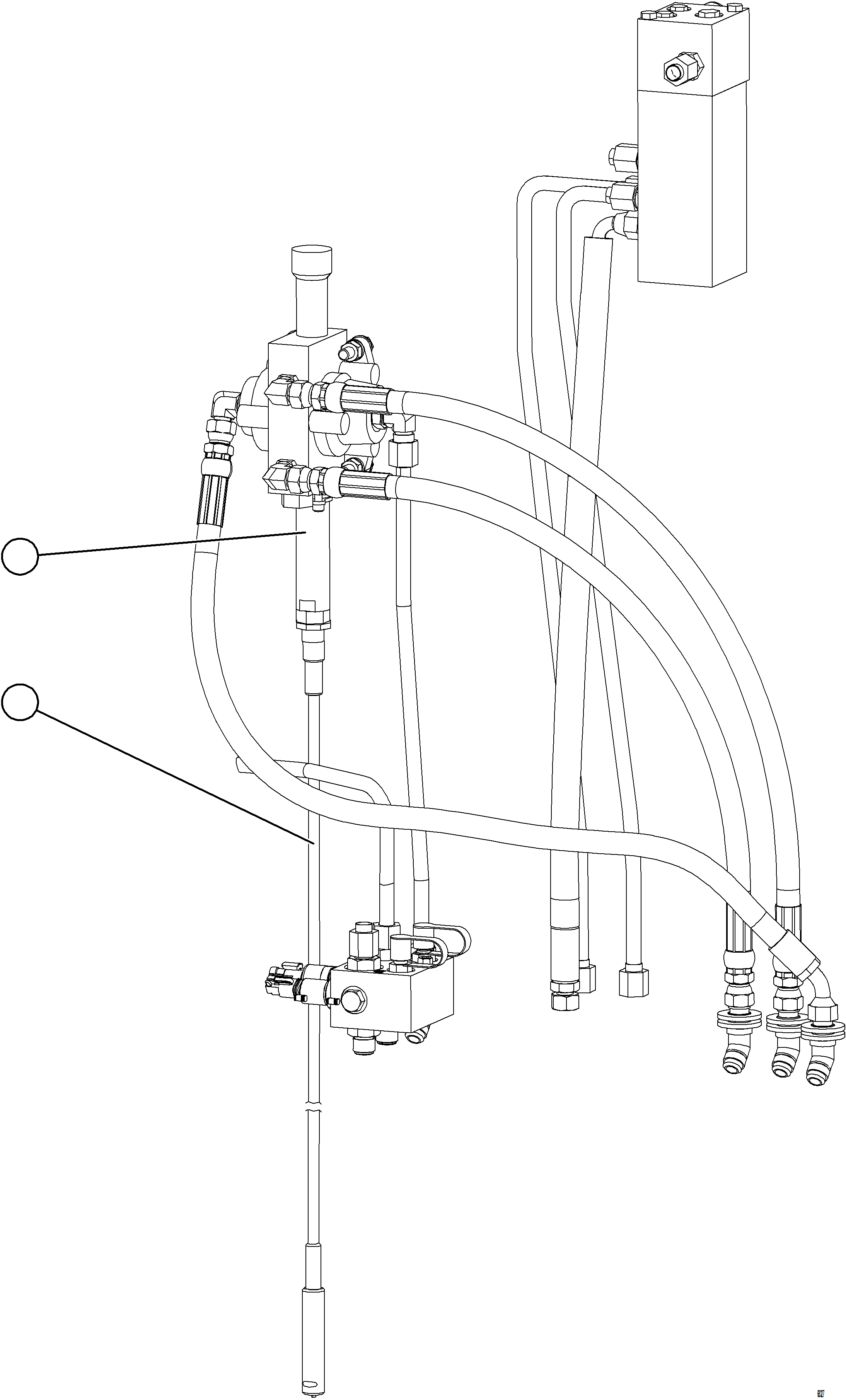 Komatsu parts book diagram for AFE78-E 930E-5 S/N A40022, A40024 - A40025  TECK: HOIST PILOT VALVE PIPING    2/2