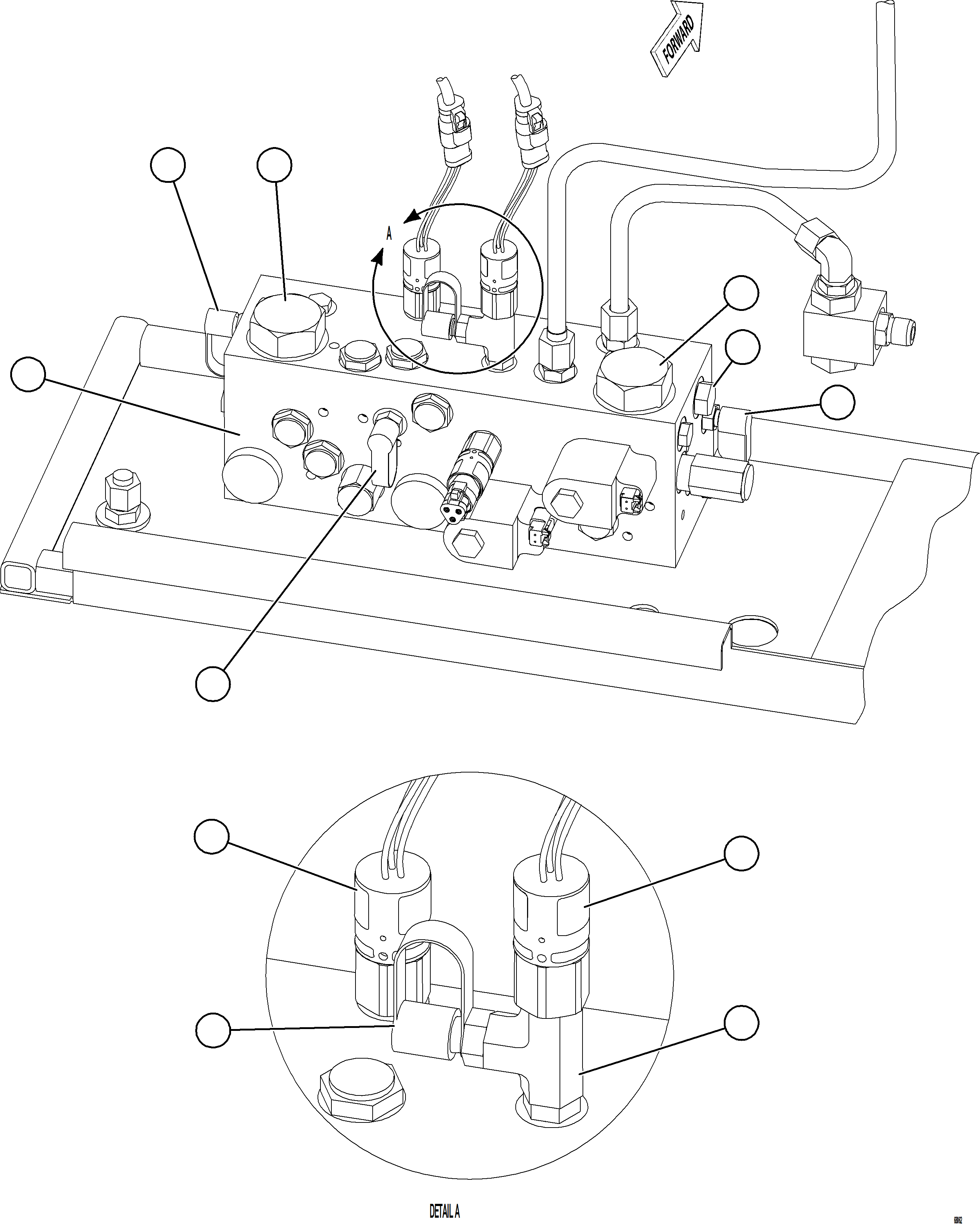 Komatsu parts book diagram for AFE78-E 930E-5 S/N A40022, A40024 - A40025  TECK: BRAKE MANIFOLD PIPING