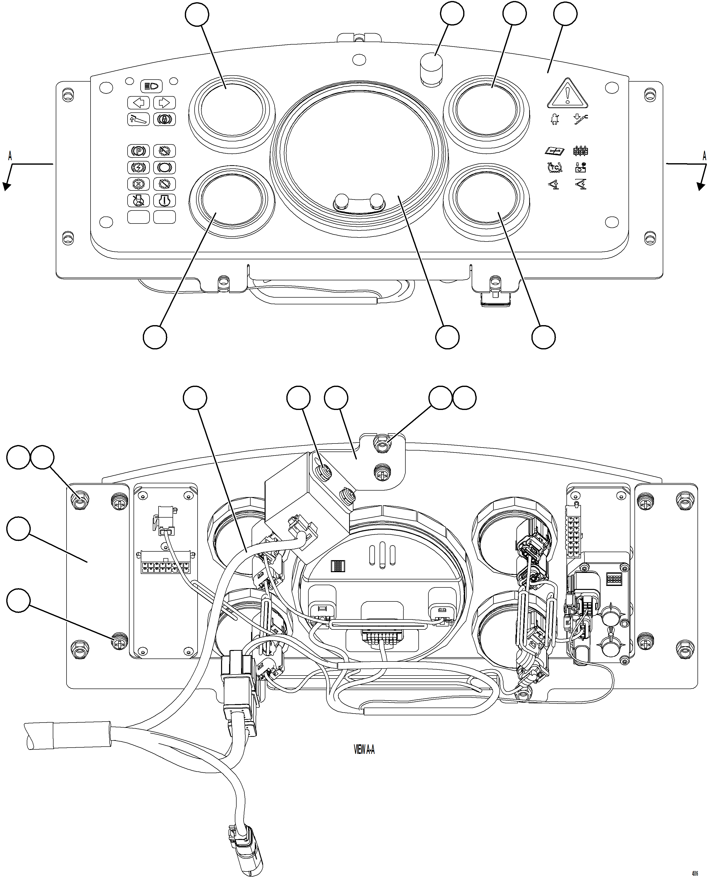 Komatsu parts book diagram for AFE78-E 930E-5 S/N A40022, A40024 - A40025  TECK: GAUGE PANEL INSTALLATION