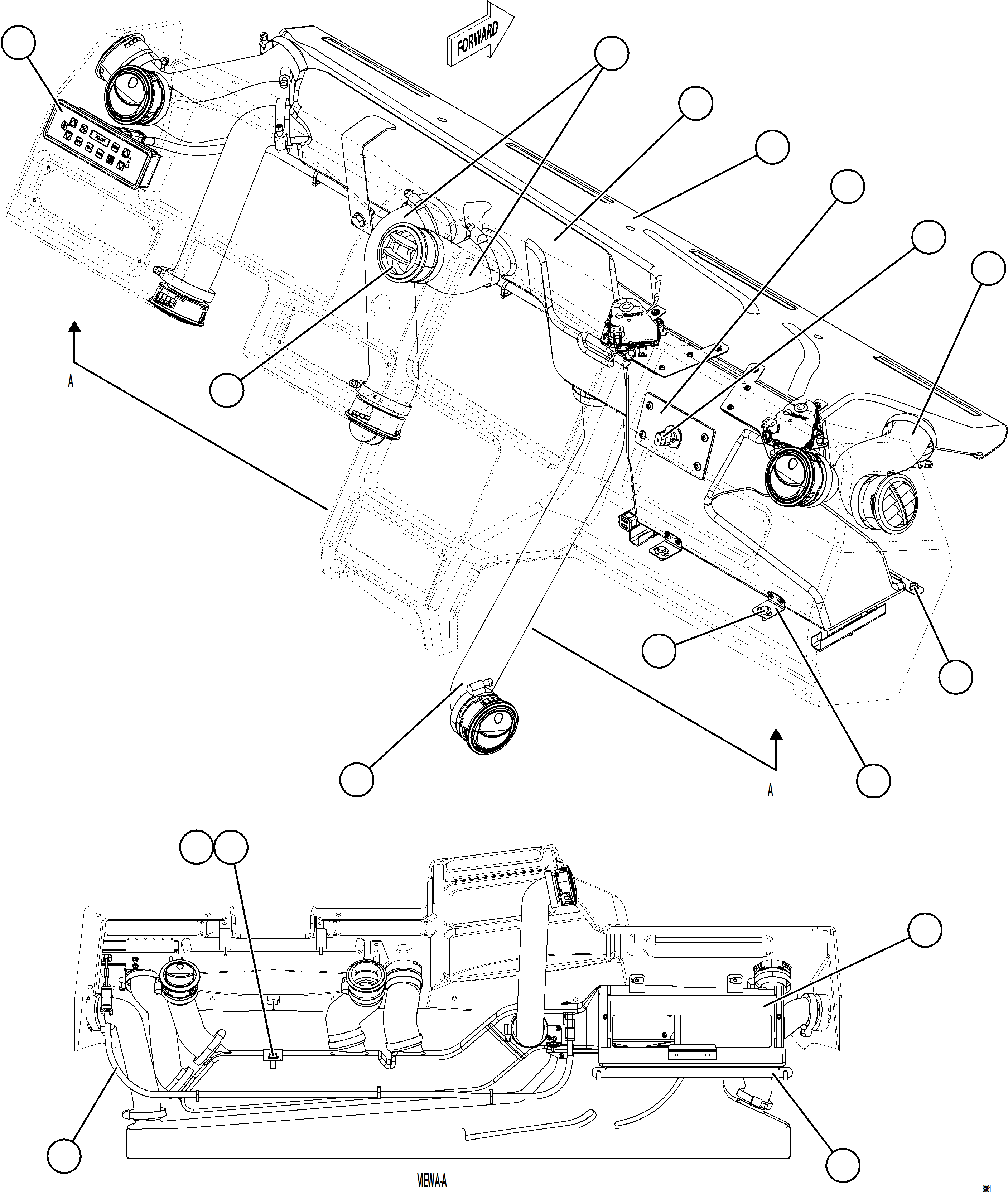 Komatsu parts book diagram for AFE78-E 930E-5 S/N A40022, A40024 - A40025  TECK: HVAC INSTALLATION    1/4
