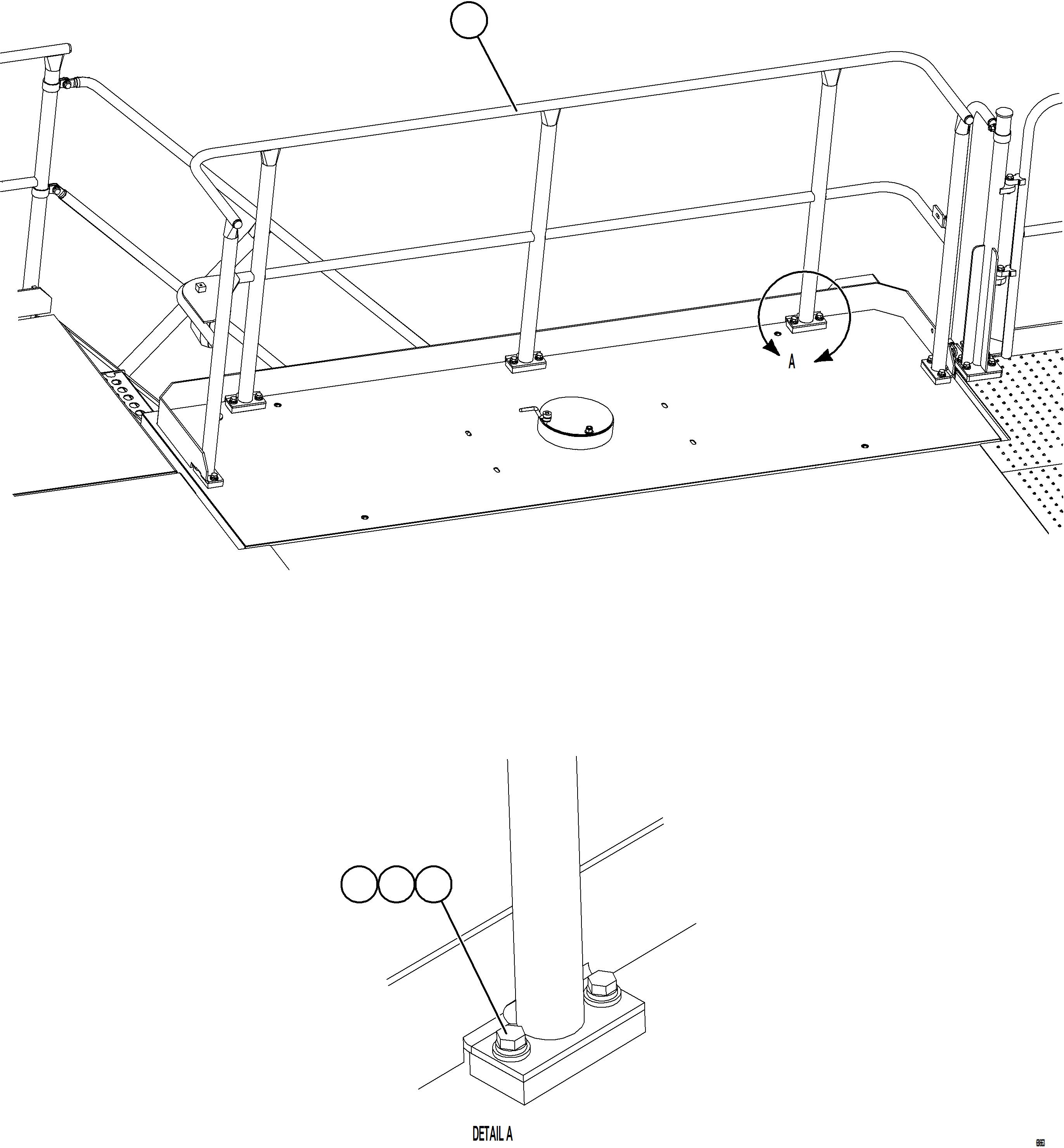 Komatsu parts book diagram for AFE78-E 930E-5 S/N A40022, A40024 - A40025  TECK: GRILLE HANDRAIL