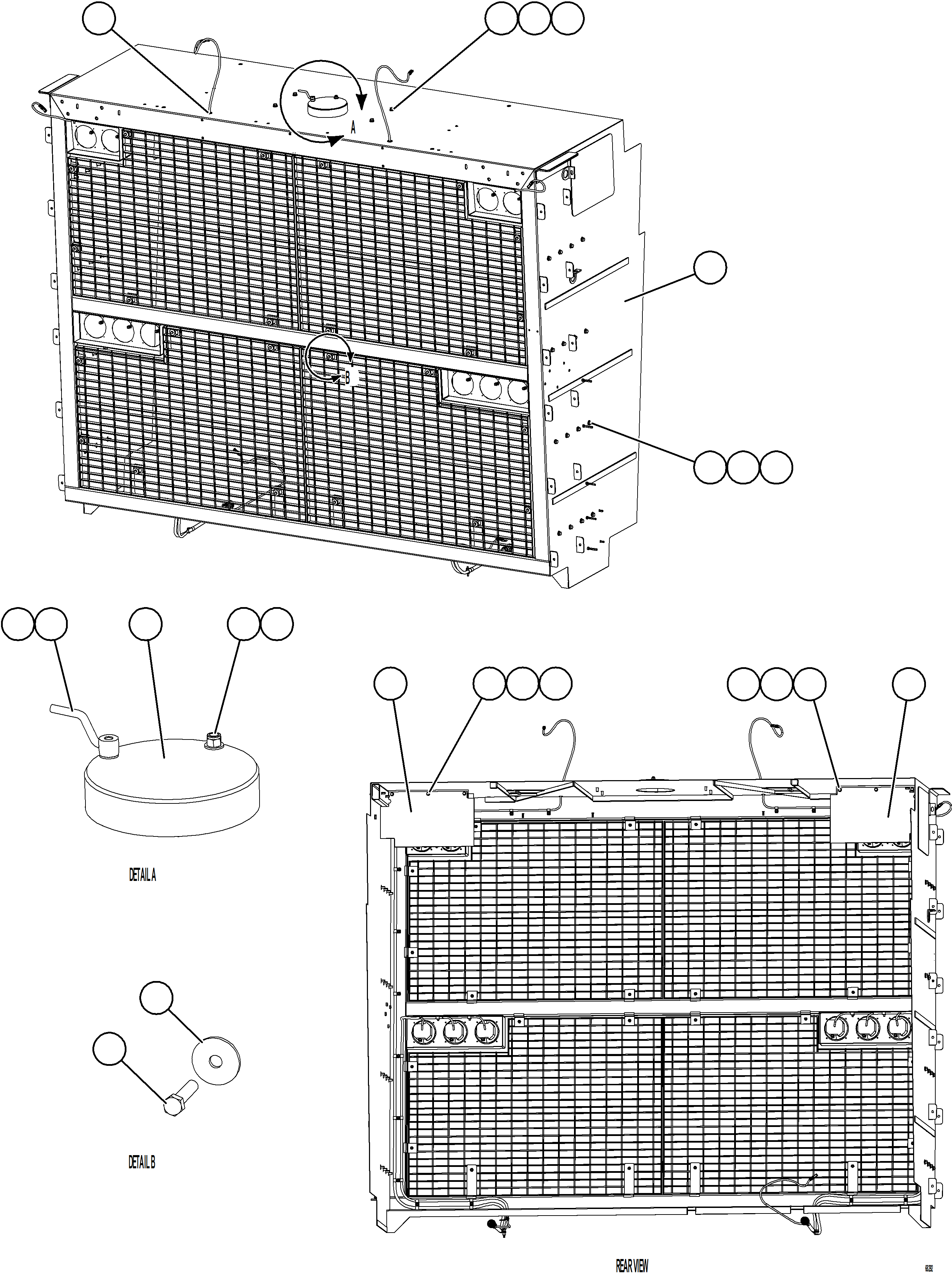 Komatsu parts book diagram for AFE78-E 930E-5 S/N A40022, A40024 - A40025  TECK: GRILLE INSTALLATION    1/2
