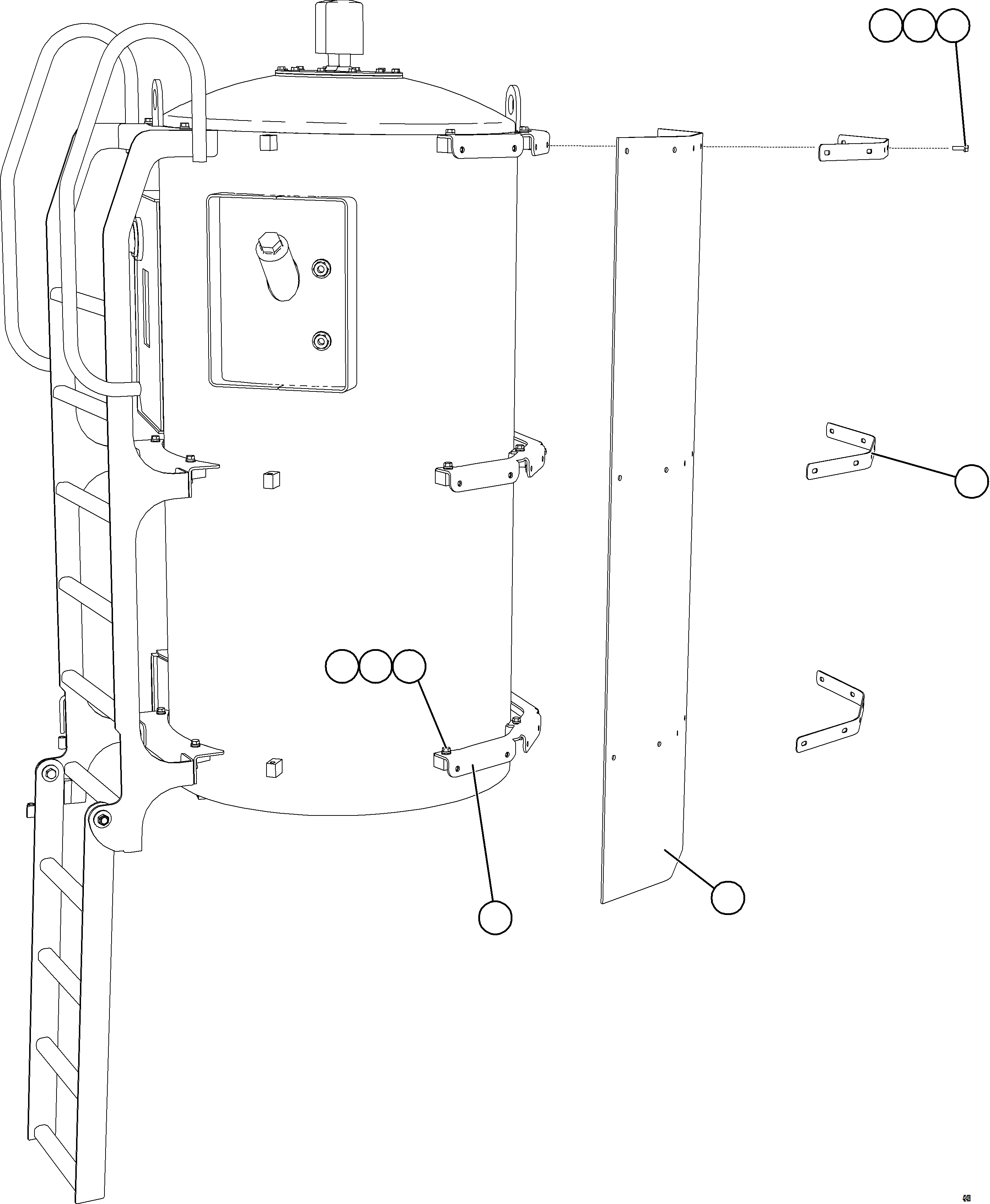 Komatsu parts book diagram for AFE78-E 930E-5 S/N A40022, A40024 - A40025  TECK: HYDRAULIC TANK MUD FLAPS    2/2
