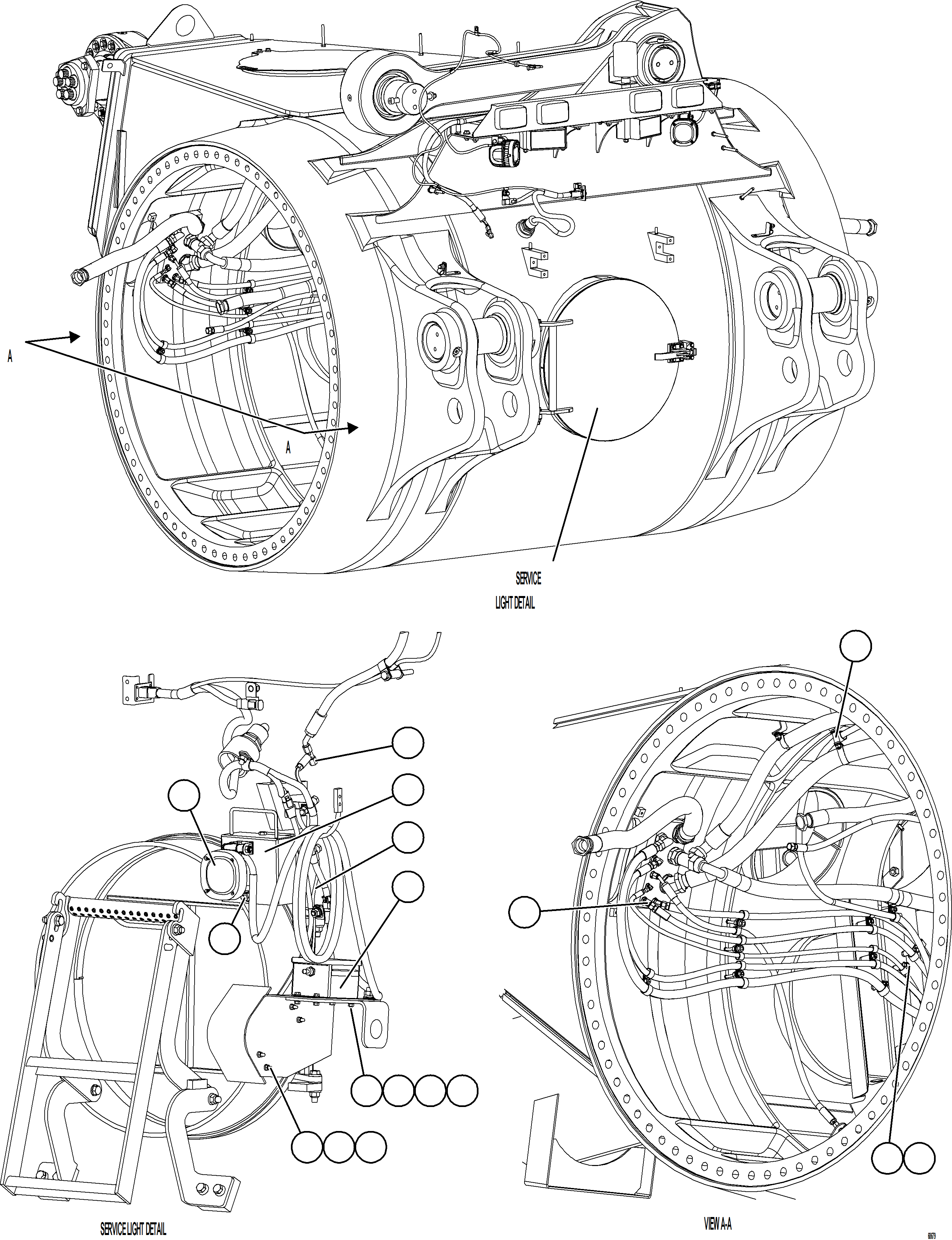Komatsu parts book diagram for AFE78-E 930E-5 S/N A40022, A40024 - A40025  TECK: REAR AXLE COMPONENTS    2/4