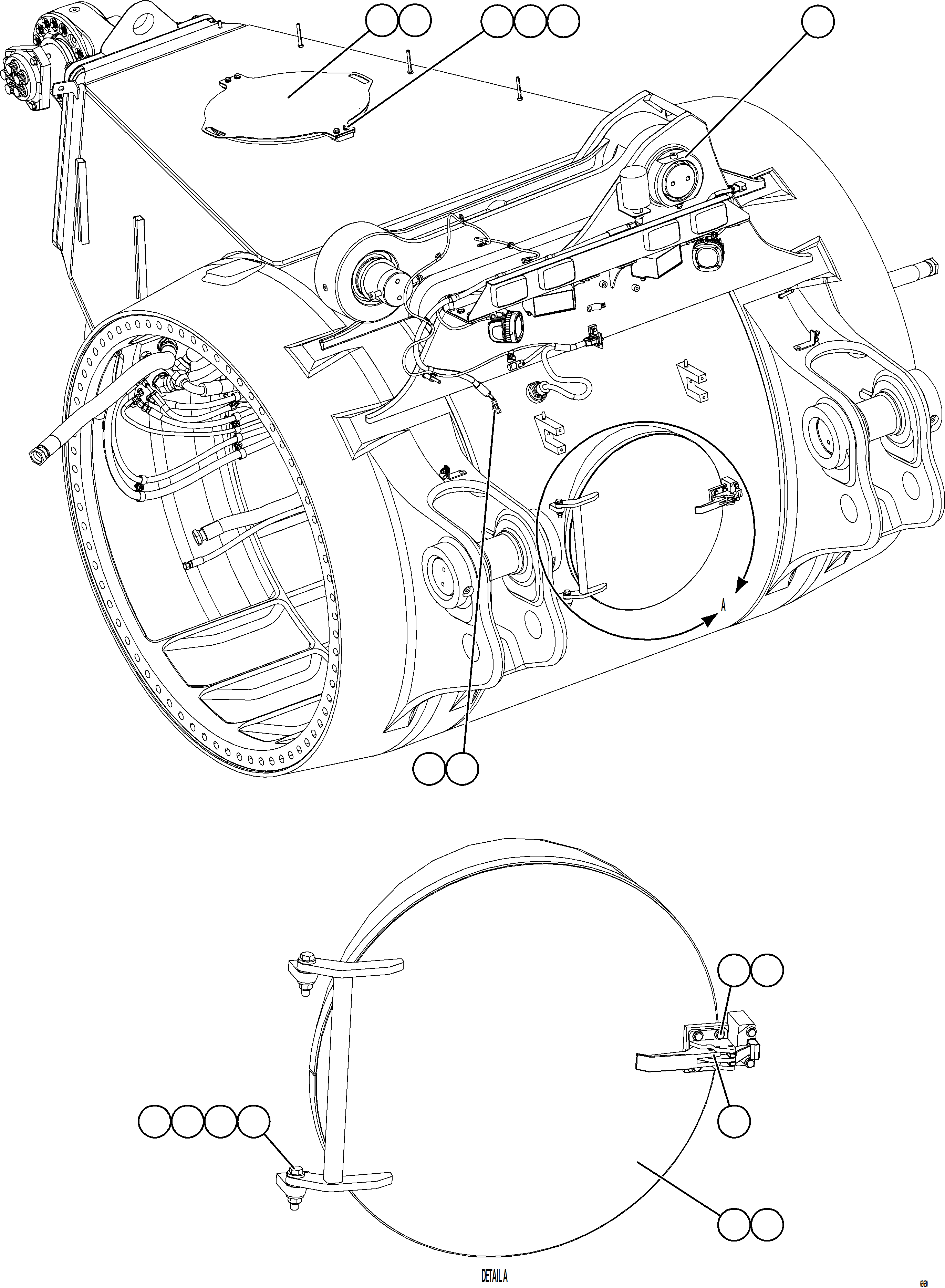 Komatsu parts book diagram for AFE78-E 930E-5 S/N A40022, A40024 - A40025  TECK: REAR AXLE COMPONENTS    3/4