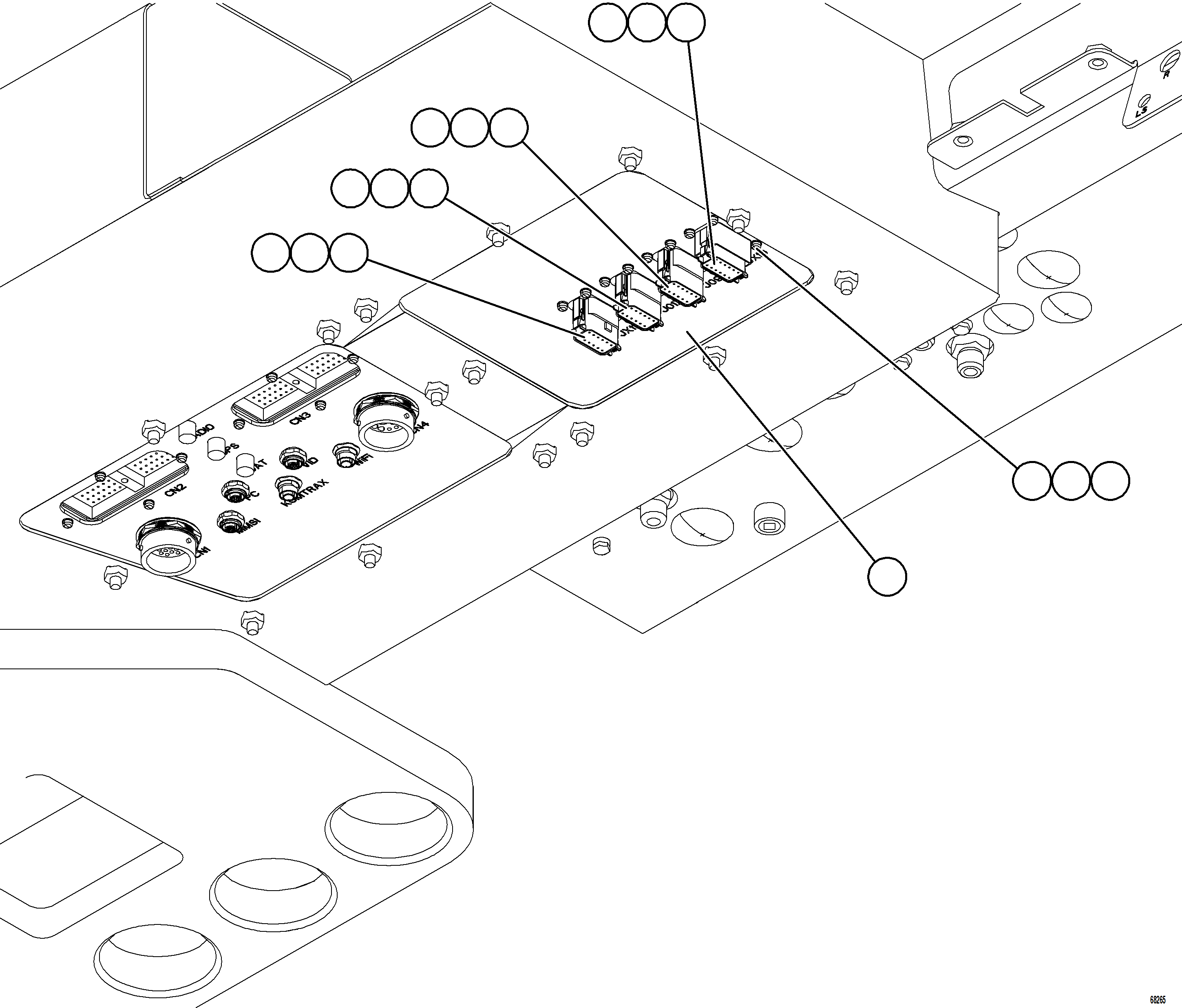 Komatsu parts book diagram for AFE78-E 930E-5 S/N A40022, A40024 - A40025  TECK: KOMVISION CAB WIRING JUNCTION