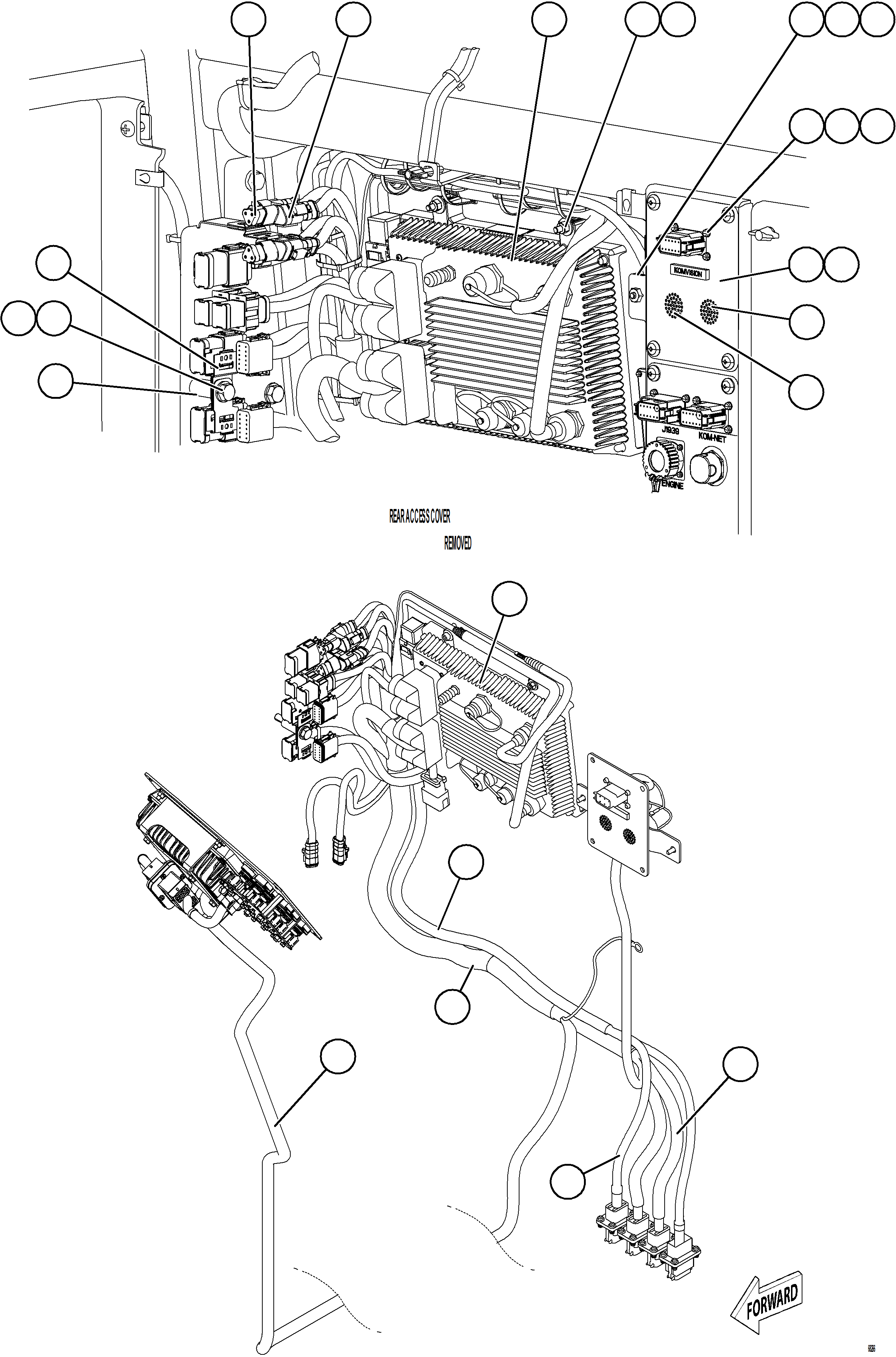 Komatsu parts book diagram for AFE78-E 930E-5 S/N A40022, A40024 - A40025  TECK: KOMVISION CONTROLLER BOX