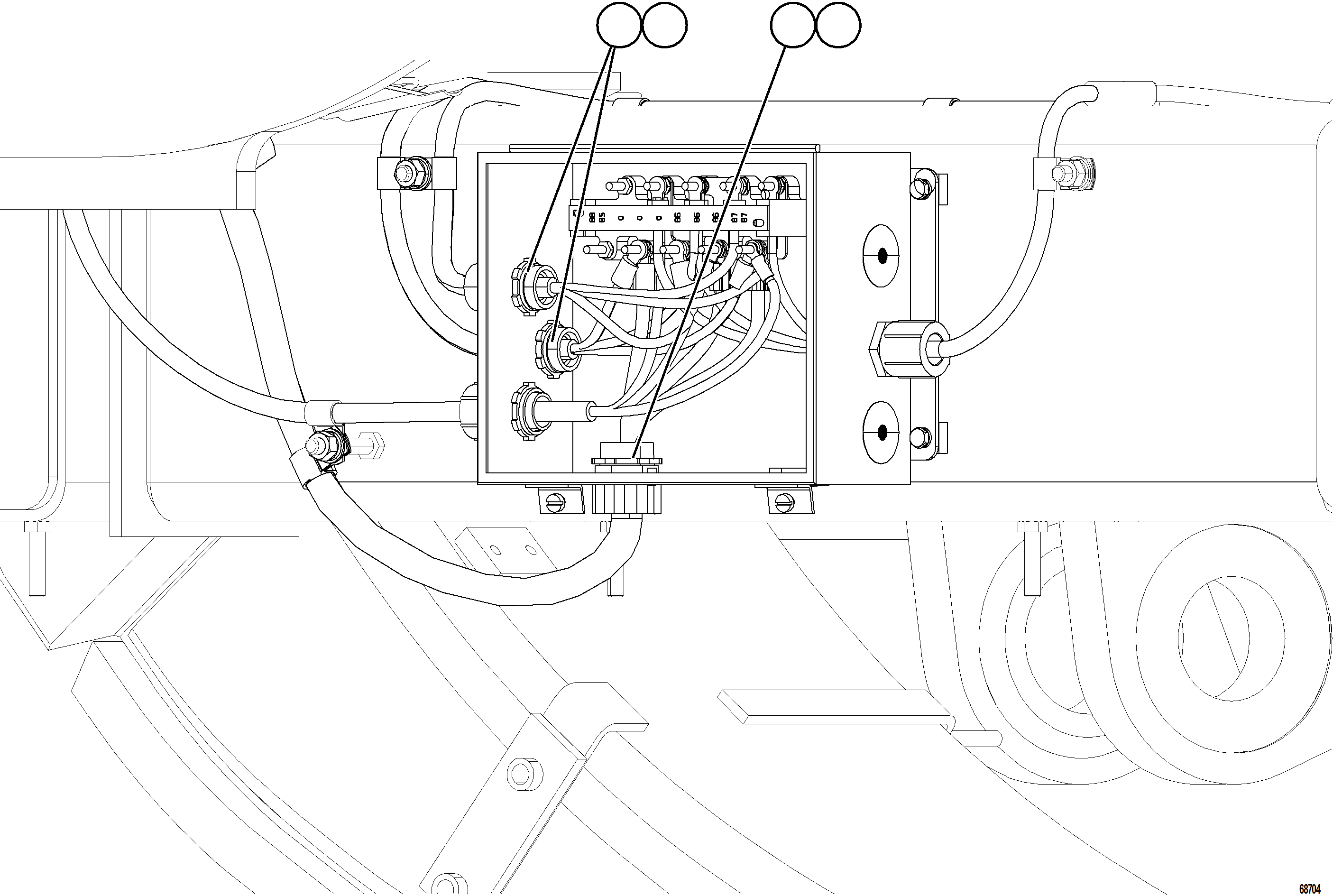 Komatsu parts book diagram for AFE78-E 930E-5 S/N A40022, A40024 - A40025  TECK: HOTSTART BOX HARNESS INSTALLATION