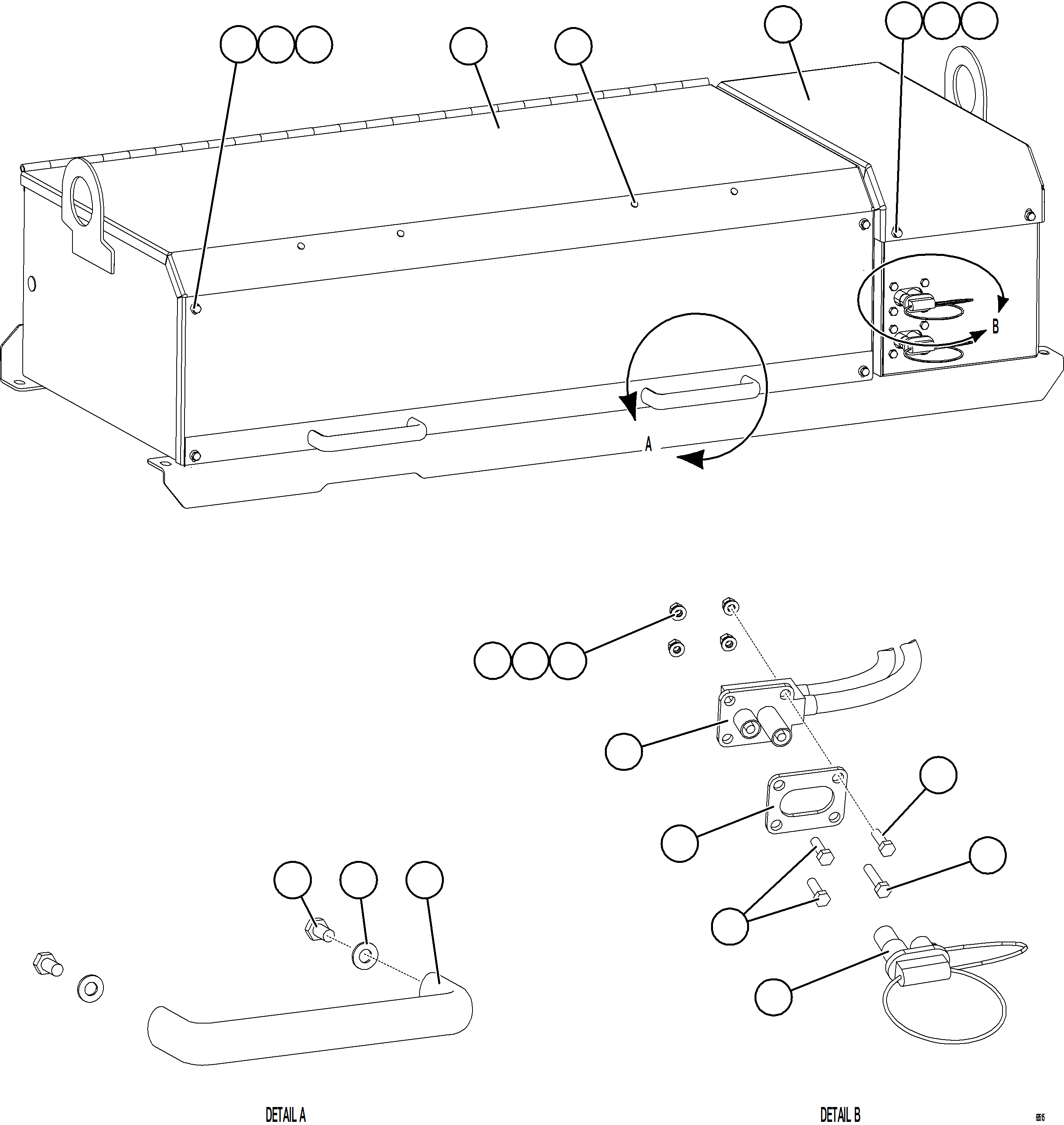 Komatsu parts book diagram for AFE78-H 930E-5 S/N A40038 - A40041, A40044 - A40045, A40048 - A40049, A40053  SOUTHFLANK: BATTERY BOX    1/6