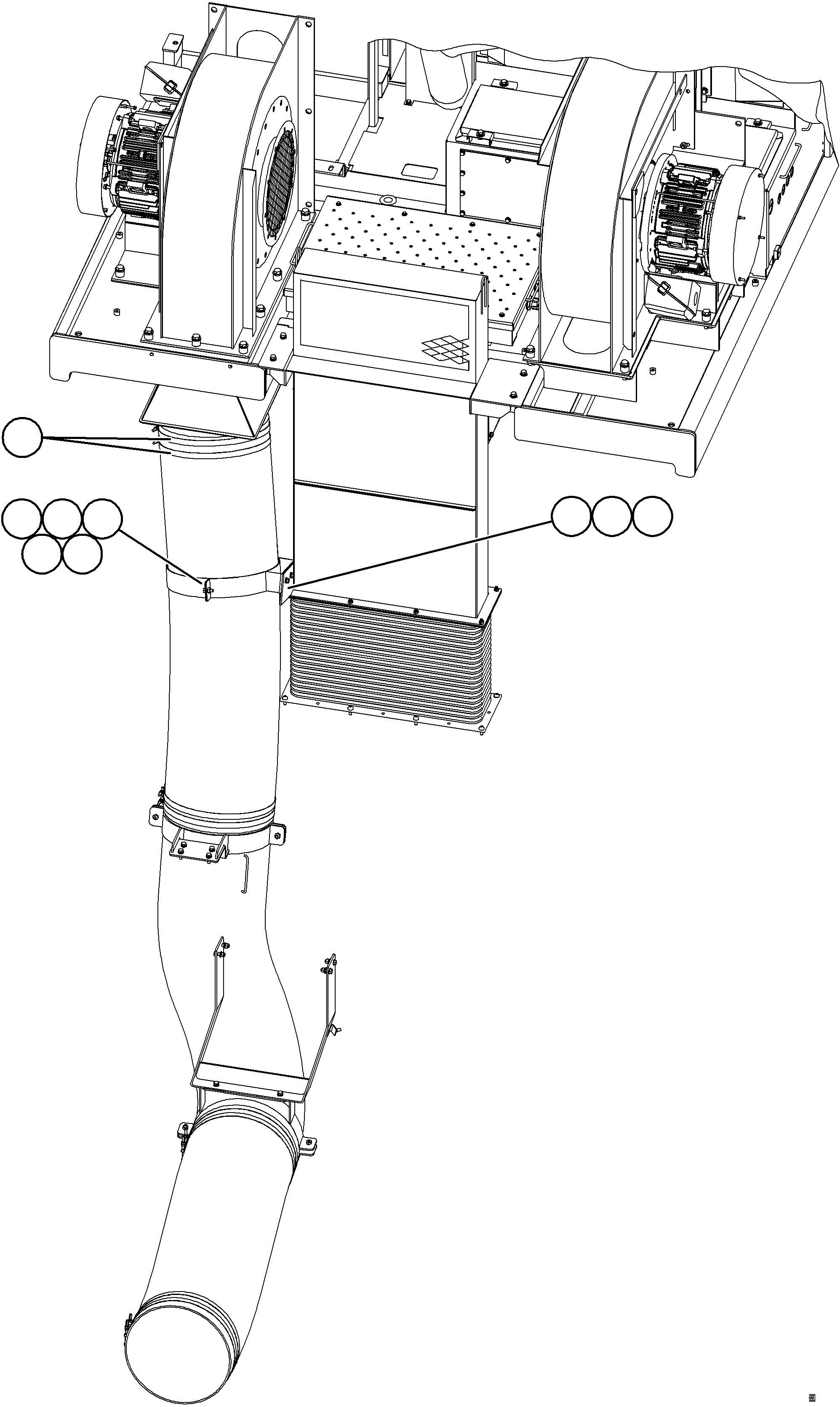Komatsu parts book diagram for AFE78-H 930E-5 S/N A40038 - A40041, A40044 - A40045, A40048 - A40049, A40053  SOUTHFLANK: AUXILIARY BLOWER INSTALLATION    2/2