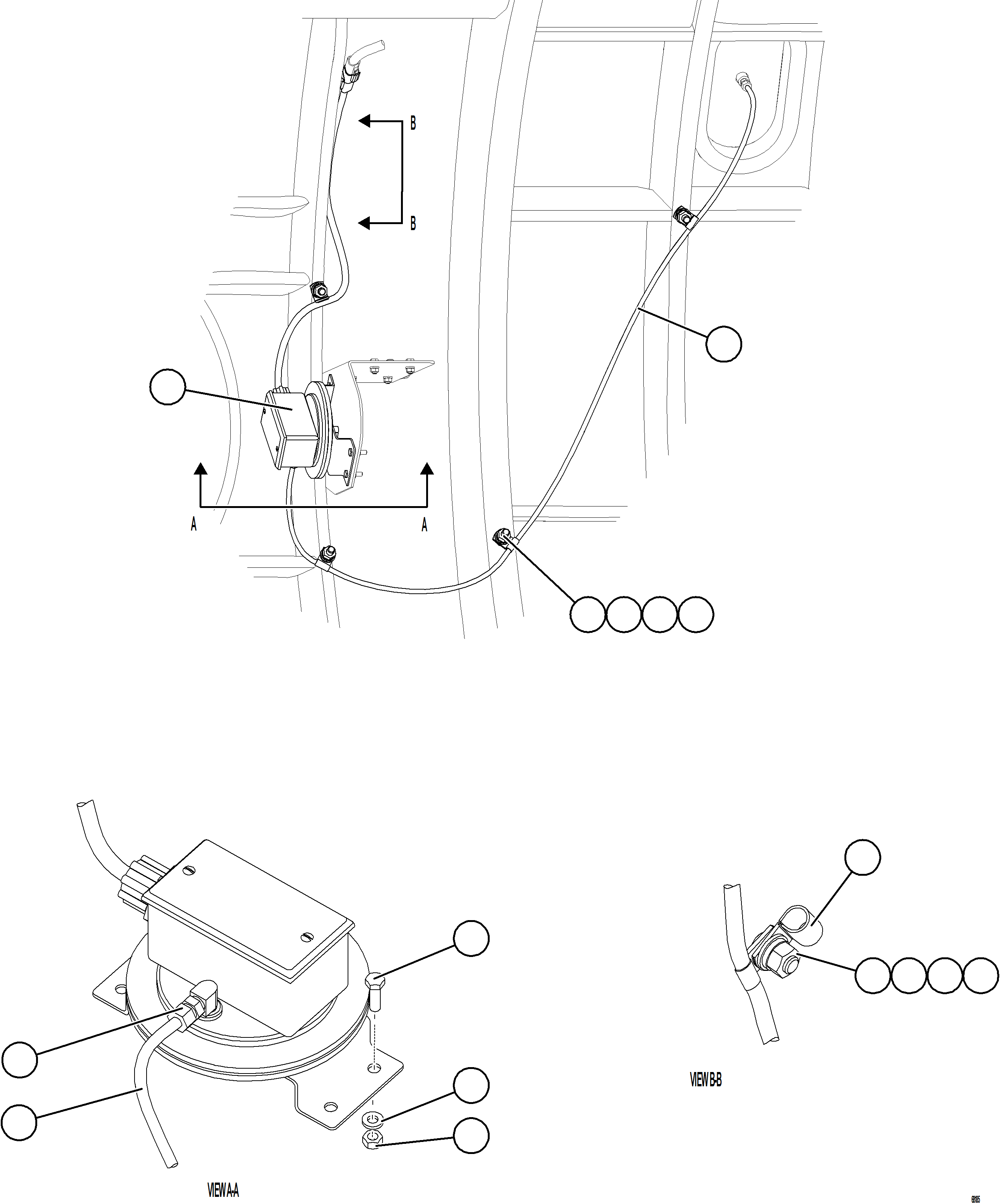 Komatsu parts book diagram for AFE78-H 930E-5 S/N A40038 - A40041, A40044 - A40045, A40048 - A40049, A40053  SOUTHFLANK: REAR AXLE BLOWER PRESSURE SWITCH INSTALLATION