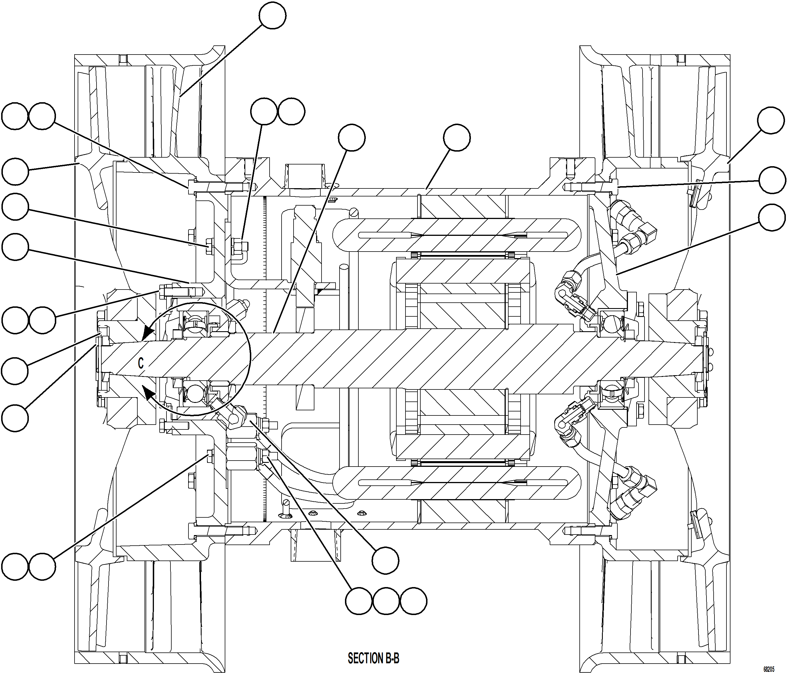 Komatsu parts book diagram for AFE78-H 930E-5 S/N A40038 - A40041, A40044 - A40045, A40048 - A40049, A40053  SOUTHFLANK: GRID BLOWER MOTOR    1/3    58F-98-01340