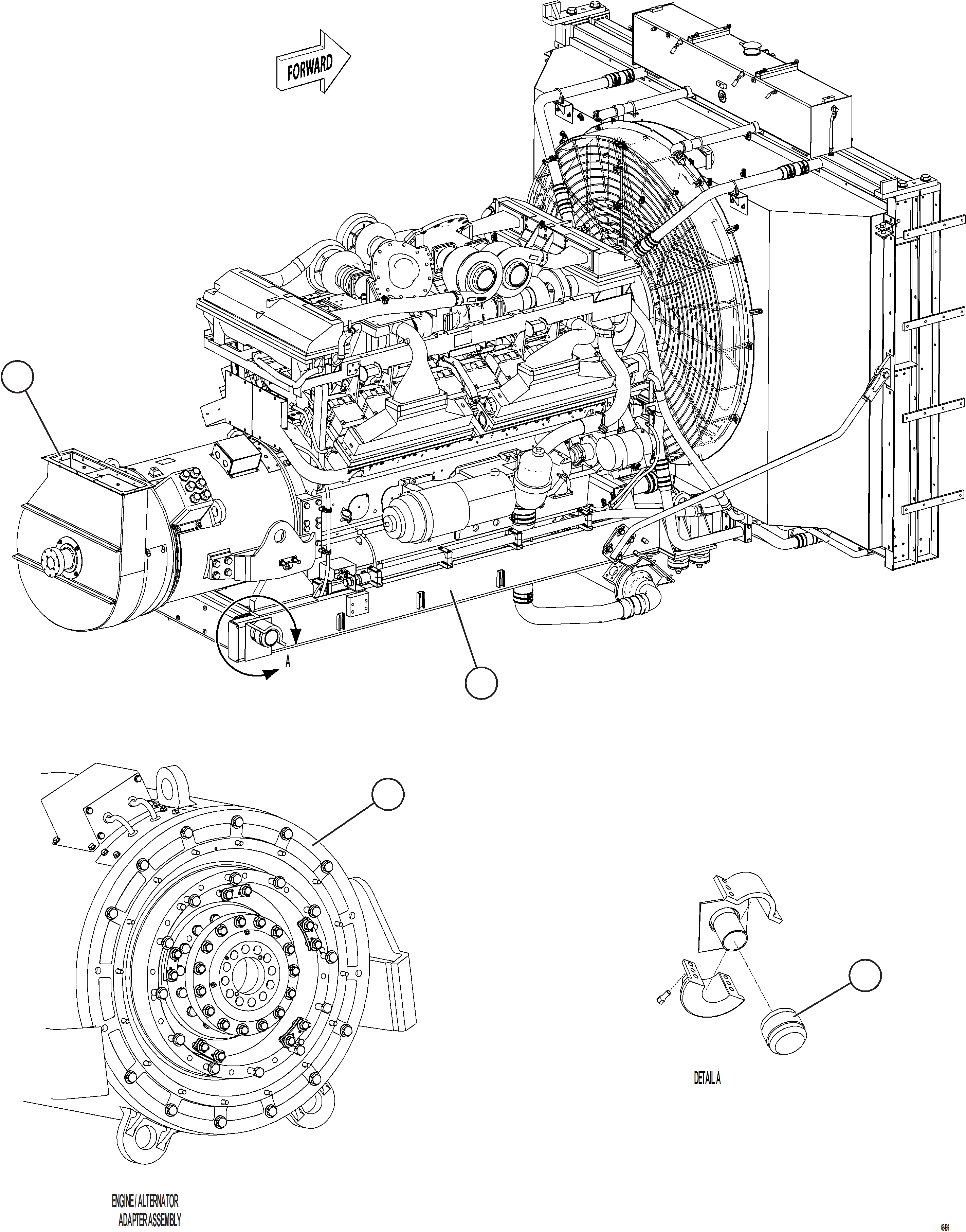 Komatsu parts book diagram for AFE78-H 930E-5 S/N A40038 - A40041, A40044 - A40045, A40048 - A40049, A40053  SOUTHFLANK: ALTERNATOR INSTALLATION