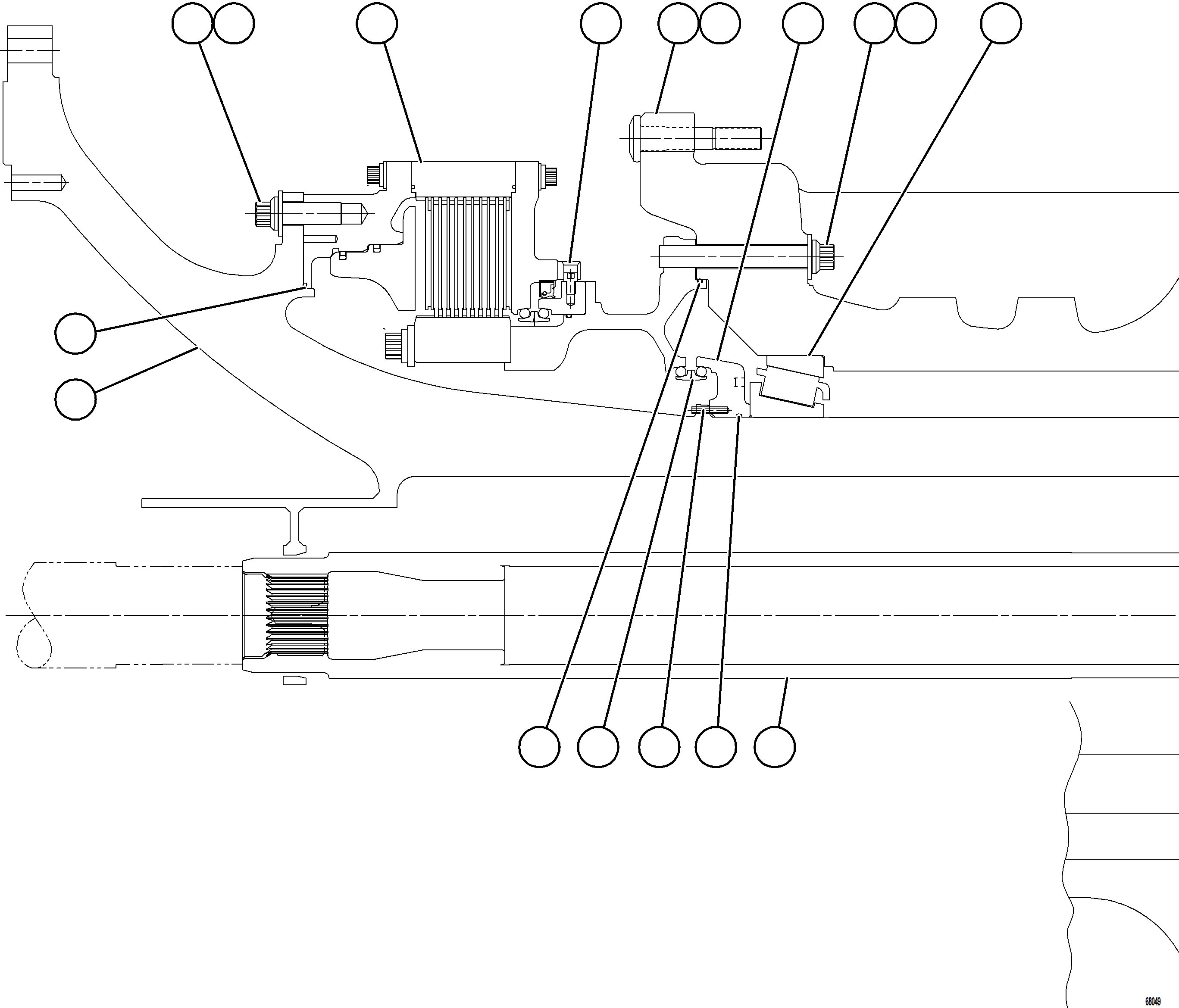 Komatsu parts book diagram for AFE78-H 930E-5 S/N A40038 - A40041, A40044 - A40045, A40048 - A40049, A40053  SOUTHFLANK: TRANSMISSION    1/2    58F-30-00190