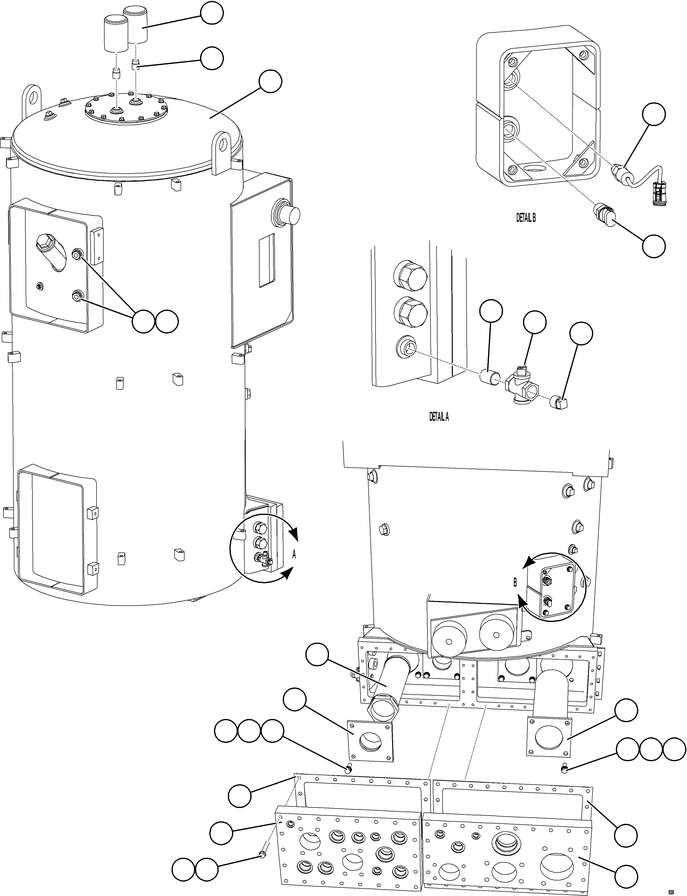Komatsu parts book diagram for AFE78-H 930E-5 S/N A40038 - A40041, A40044 - A40045, A40048 - A40049, A40053  SOUTHFLANK: HYDRAULIC TANK ASSEMBLY