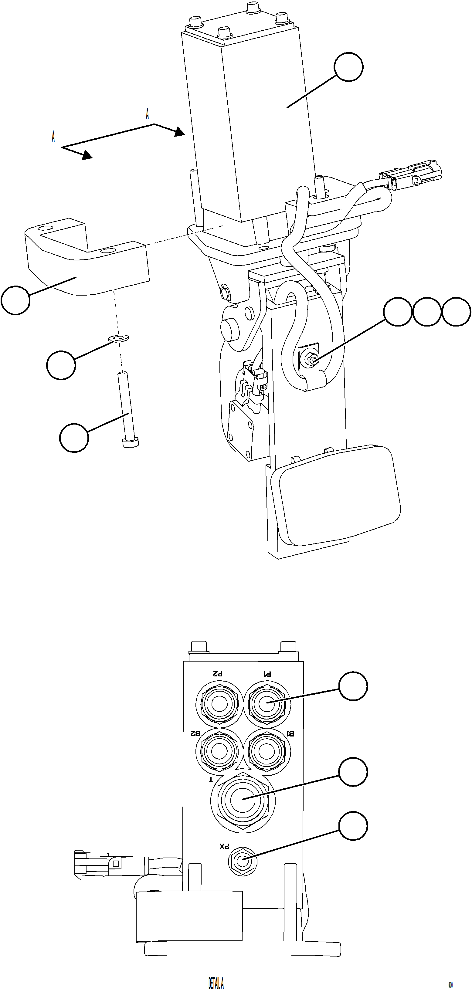Komatsu parts book diagram for AFE78-H 930E-5 S/N A40038 - A40041, A40044 - A40045, A40048 - A40049, A40053  SOUTHFLANK: BRAKE VALVE INSTALLATION